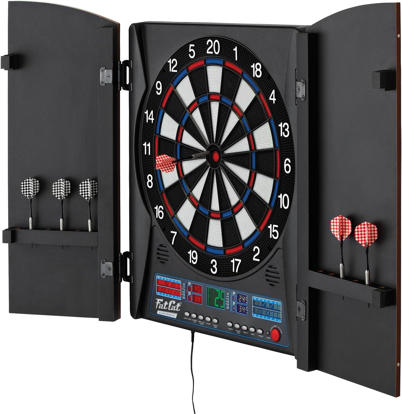Fat Cat Electronx Electronic Soft Tip Dartboard with Cabinet