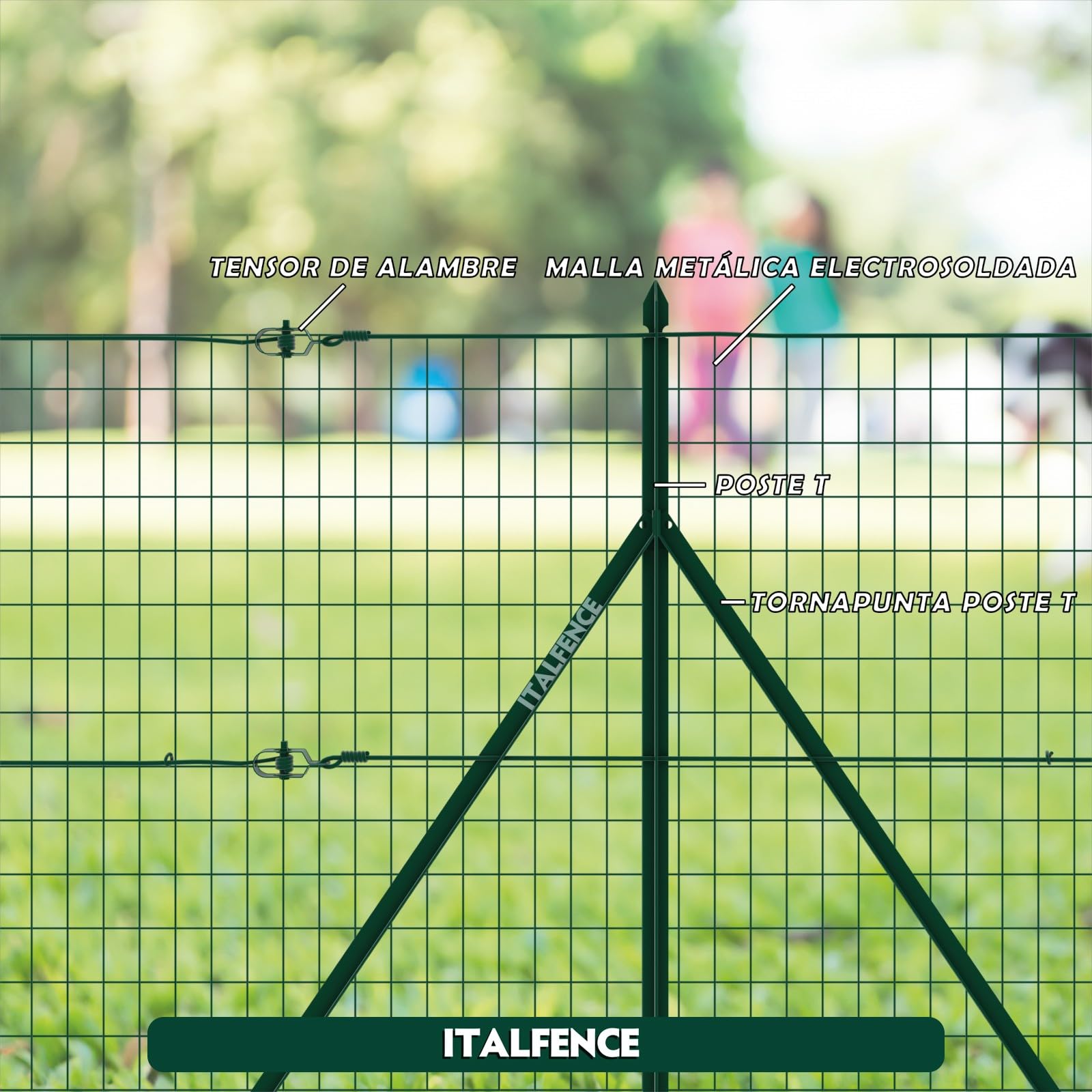 Malla electrosoldada Ø2,30mm, galvanizada y plastificada, 25m [150cm]