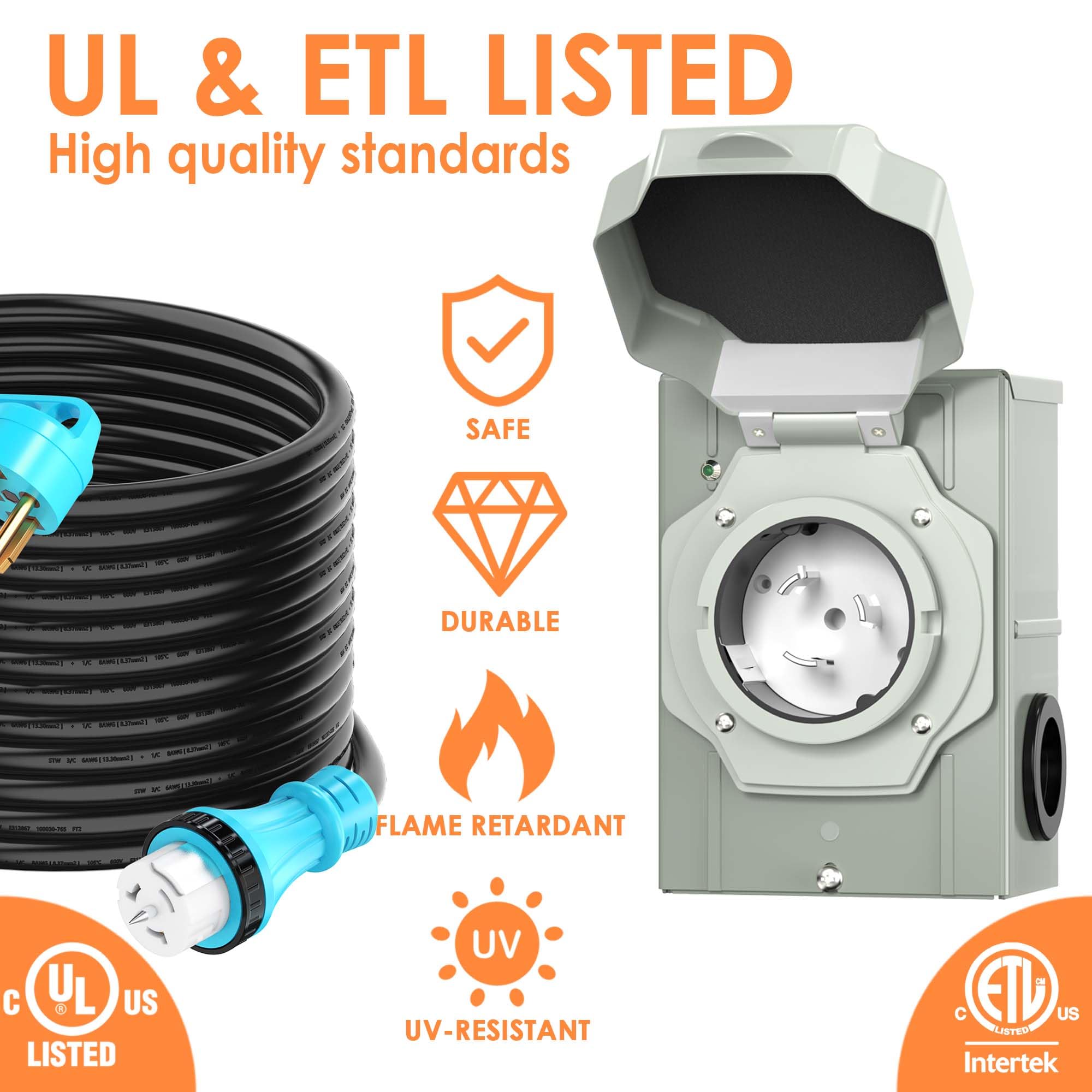 DB all'ingrosso Kit scatola ingresso generatore 50 Amp con 15FT cavo di