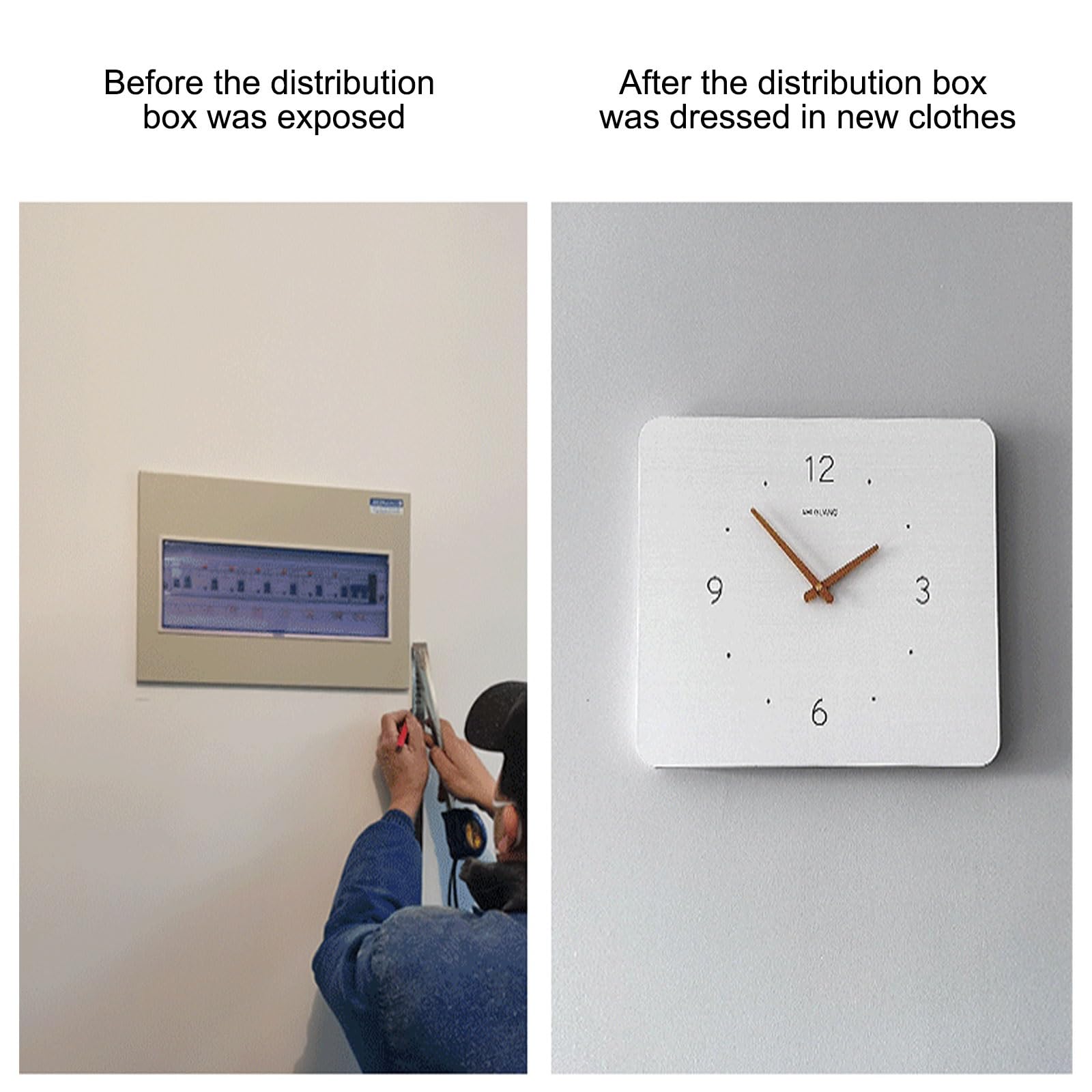 Copertura Del Pannello Elettrico, Coperchi Decorativi Della Scatola Dei Fusibili, Facile Da Installare, Pittura Decorativa Della Scatola Del Contatore Nascosta(White,55 * 45cm/21.7 * 17.7in)
