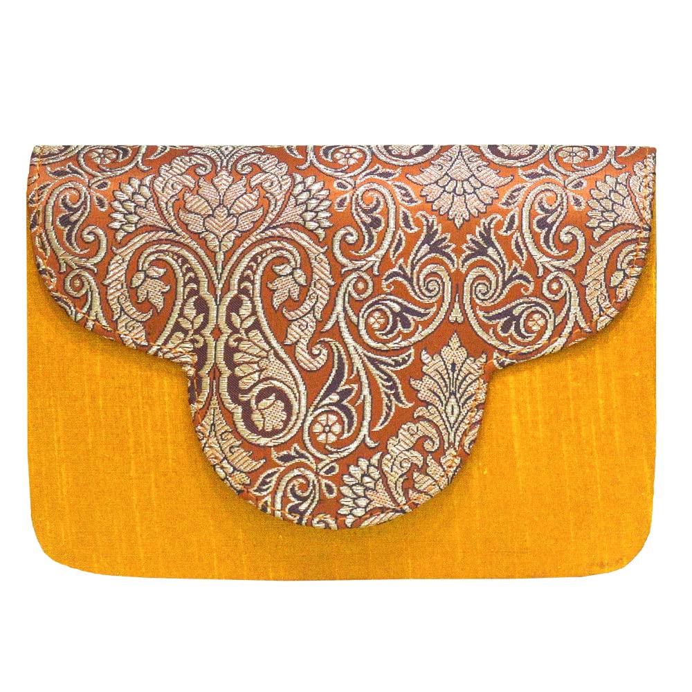 ZARISPIRE Womens Clutch Purse Rajwada Brocade (Silver & Orange) (B09KV7V9RM) Amazon Price History, Amazon Price Tracker