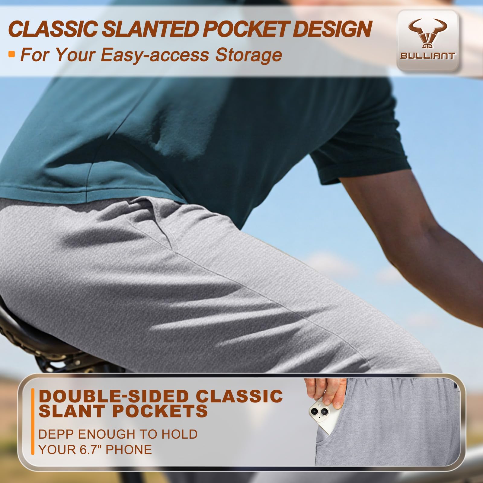 BULLIANT Pantaloni Jogging Uomo, Pantaloni Sportivi Uomo Lunghi in Cotone,Tuta da Ginnastica Jogger per Allenamento Casual