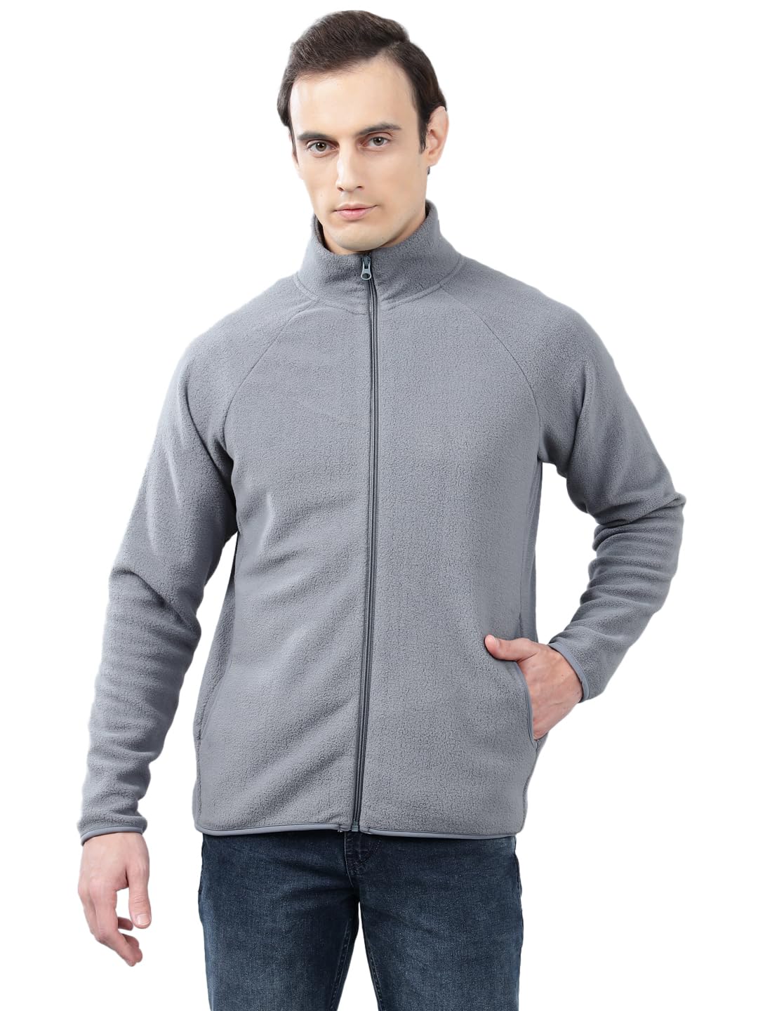 cantabil Solid Men Full Sleeves Banded Collar Neck Warm Front Zipper Sweatshirt l Casual Winter Wear Sweatshirts for Men l Zipper Sweatshirt for Men (P_MSWS00240)-picture-19