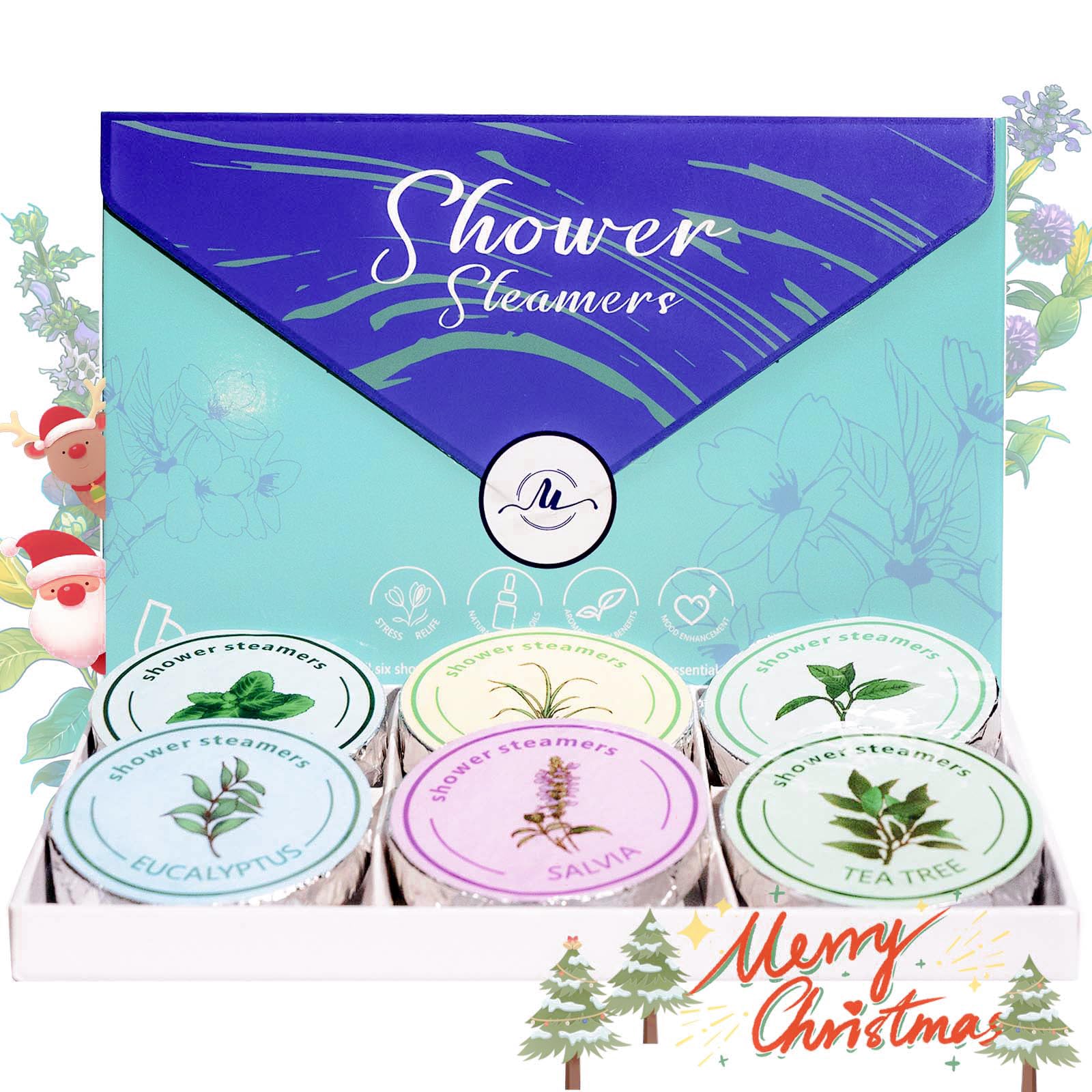 Shower Steamers Aromatherapy - Valentine's Day Gifts for Women, 6 Scents Eucalyptus and Mint Shower Bombs Long Lasting, Individually Wrapped, Stocking