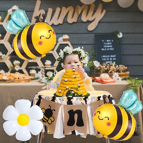 Miniatura 3 de 6 globos de abeja y margaritas, globos de Mylar de papel de aluminio de abejorros para decoración de fiestas de cumpleaños temáticas de abejorros