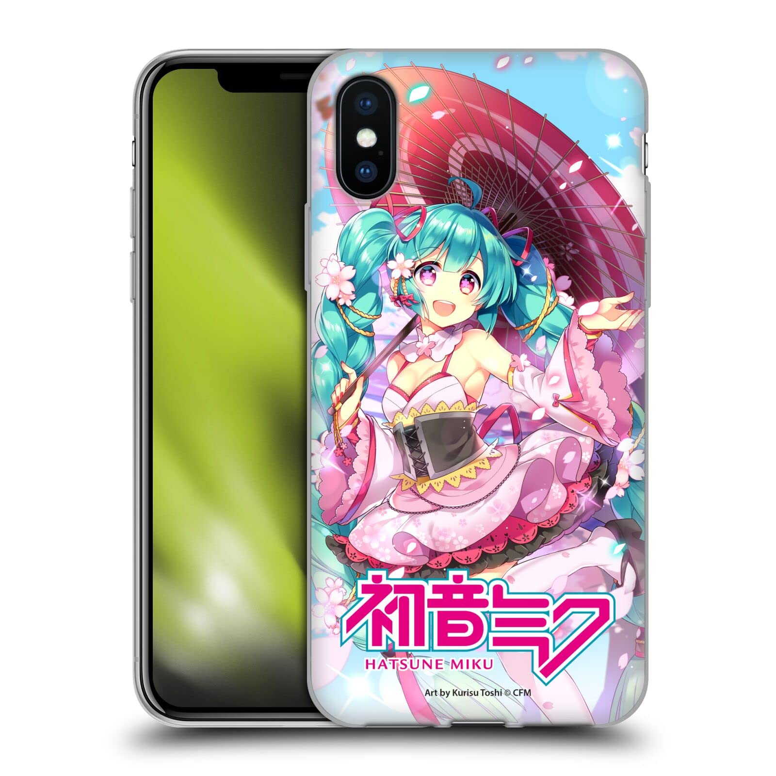Head Case Designs Officially Licensed Hatsune Miku Sakura Graphics Gel Case [Military Grade Protection] Compatible with Apple iPhone X/iPhone Xs and Compatible with MagSafe