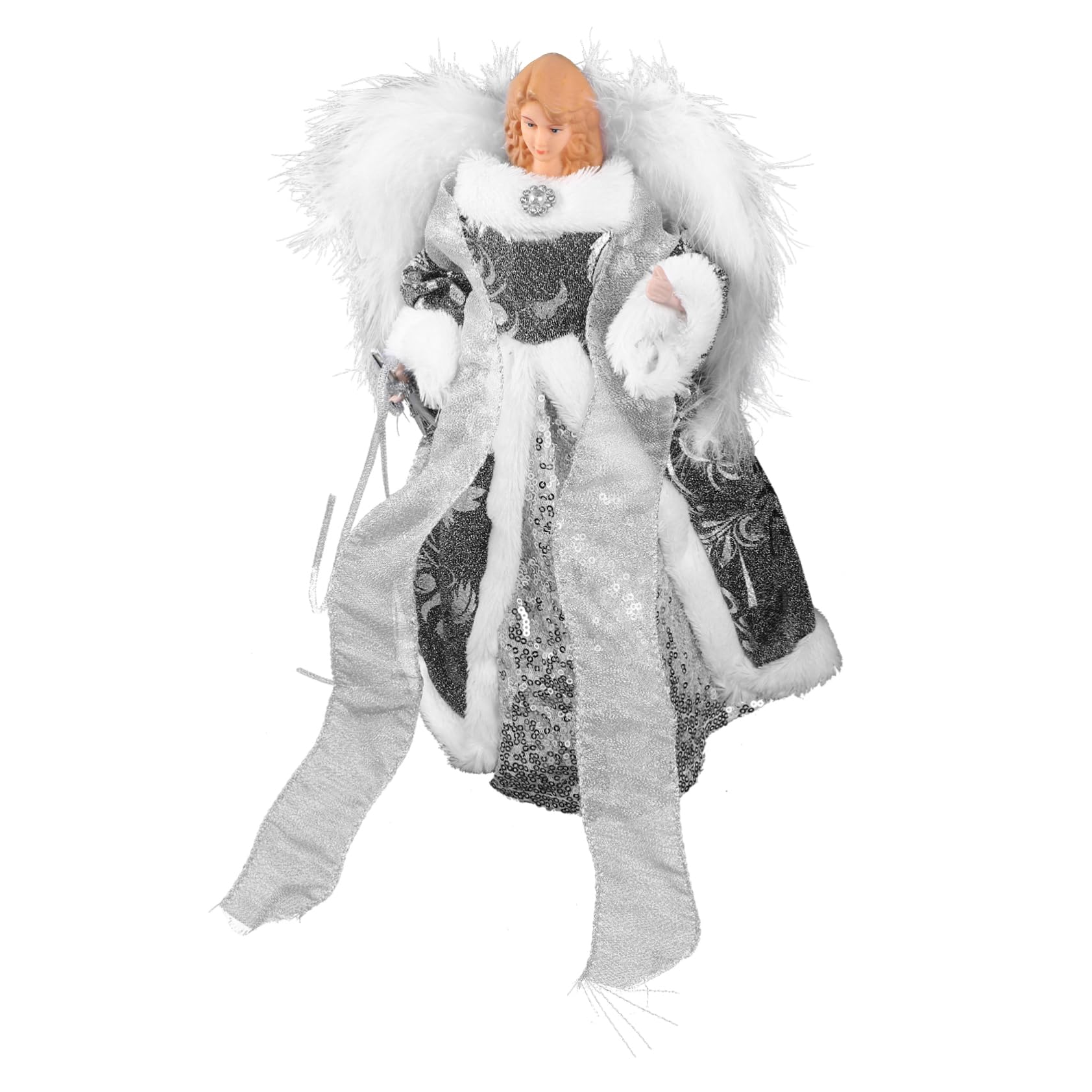 MAGICLULU Engel Baumspitze aus Stoff Cartoon-engelstatue für Weihnachten Kleine Statue als Heimdekoration Weihnachtsengelstatue für Schlafzimmer Schreibtischdekoration als Geschenk