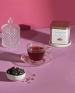 Goodwyn Oolong Rose Tea Loose Leaf Black Tea 50 Cups (100g / 3.5 oz) | Oolong Herbal Tea, Medium Caffeine Premium Black Tea with Real Rose Petals | Delicate Floral Aroma, Sugar-Free | Luxurious Blend in Reusable Tin | Perfect for Gifting, Indian-Origin Chai