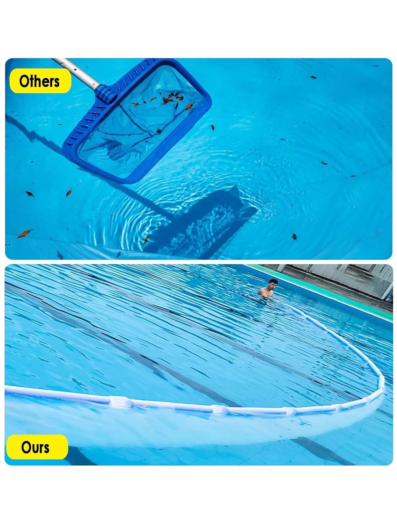Ce Grand Filet de Piscine de 300, 500, 1000 ou 1500 cm de Large est idéal pour Le Nettoyage des piscines extérieures. Il Permet d'éliminer Les Feuilles, Les huiles et Les Graisses, Ainsi Que