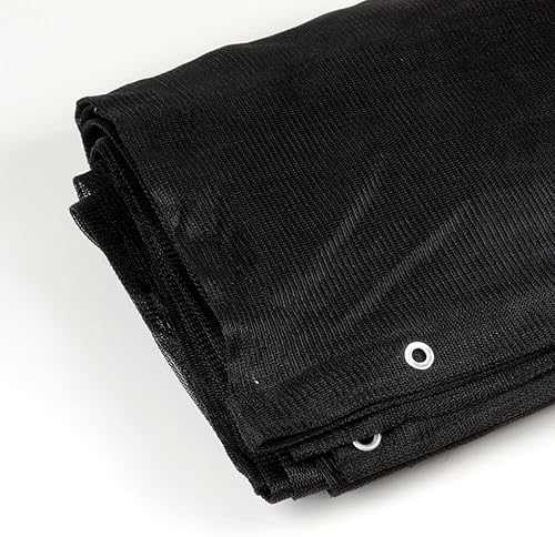 Miniatura 4 de ATE Pro. USA - Lona de malla de punto negro resistente de 10 pies x 10 pies con ojales, + 25 cuerdas elásticas de bolas negras resistentes de 6