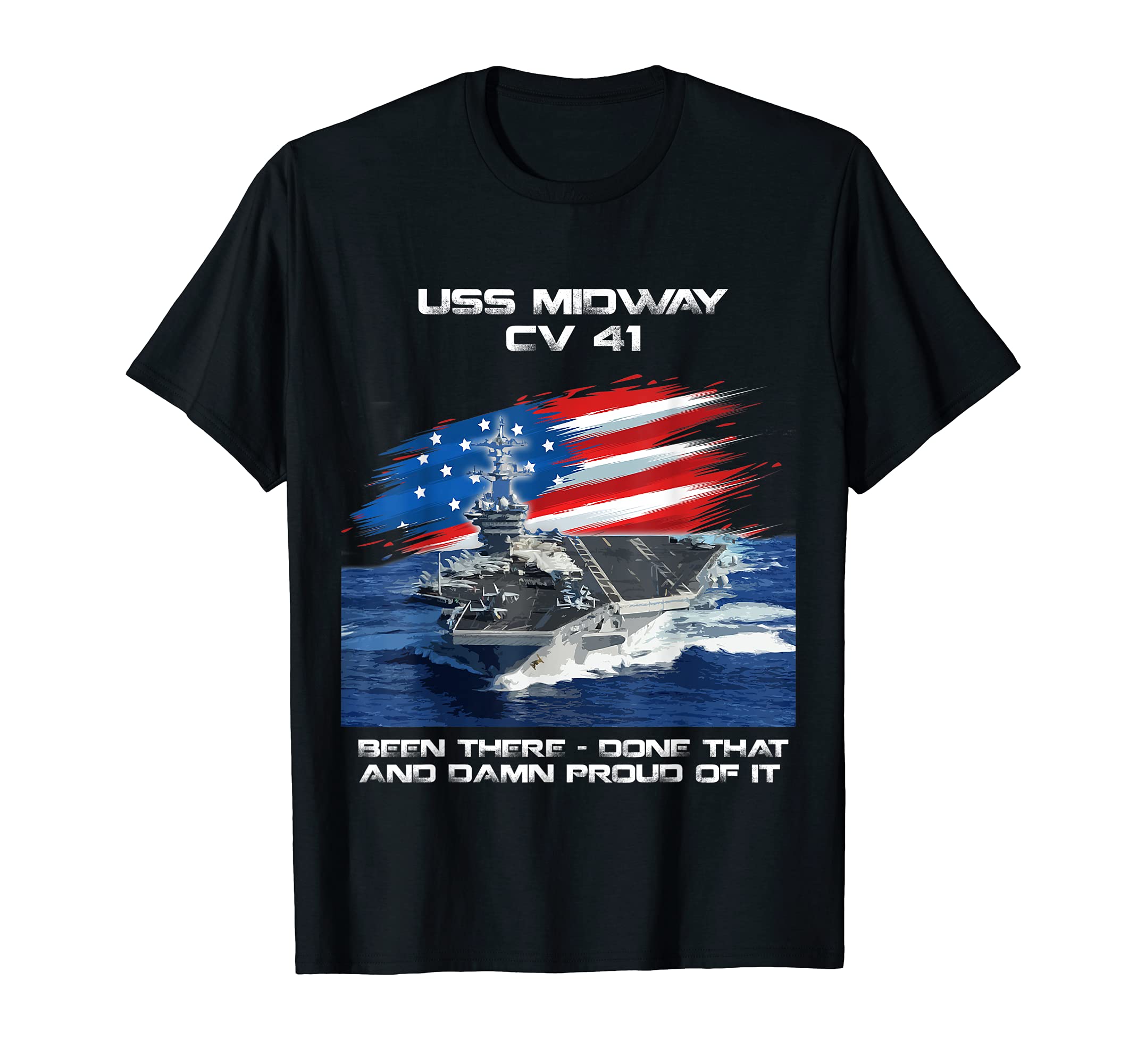 USS Midway CV 41 Aircraft Carrier Veteran USA FlagChristmas T-ShirtOEKO-TEX STANDARD 100