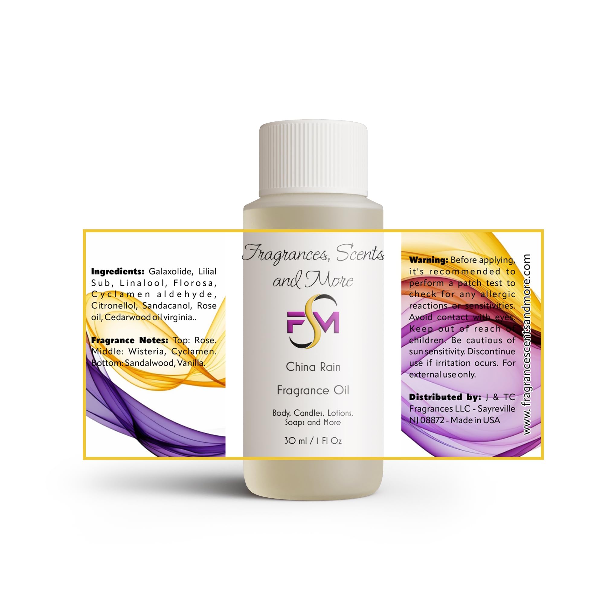 China Rain Fragrance Oil - 1 Fl Oz Plastic Bottle (30ml)