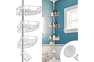 Rustproof Stainless Steel Adjustable Shower Caddy Tension Pole
