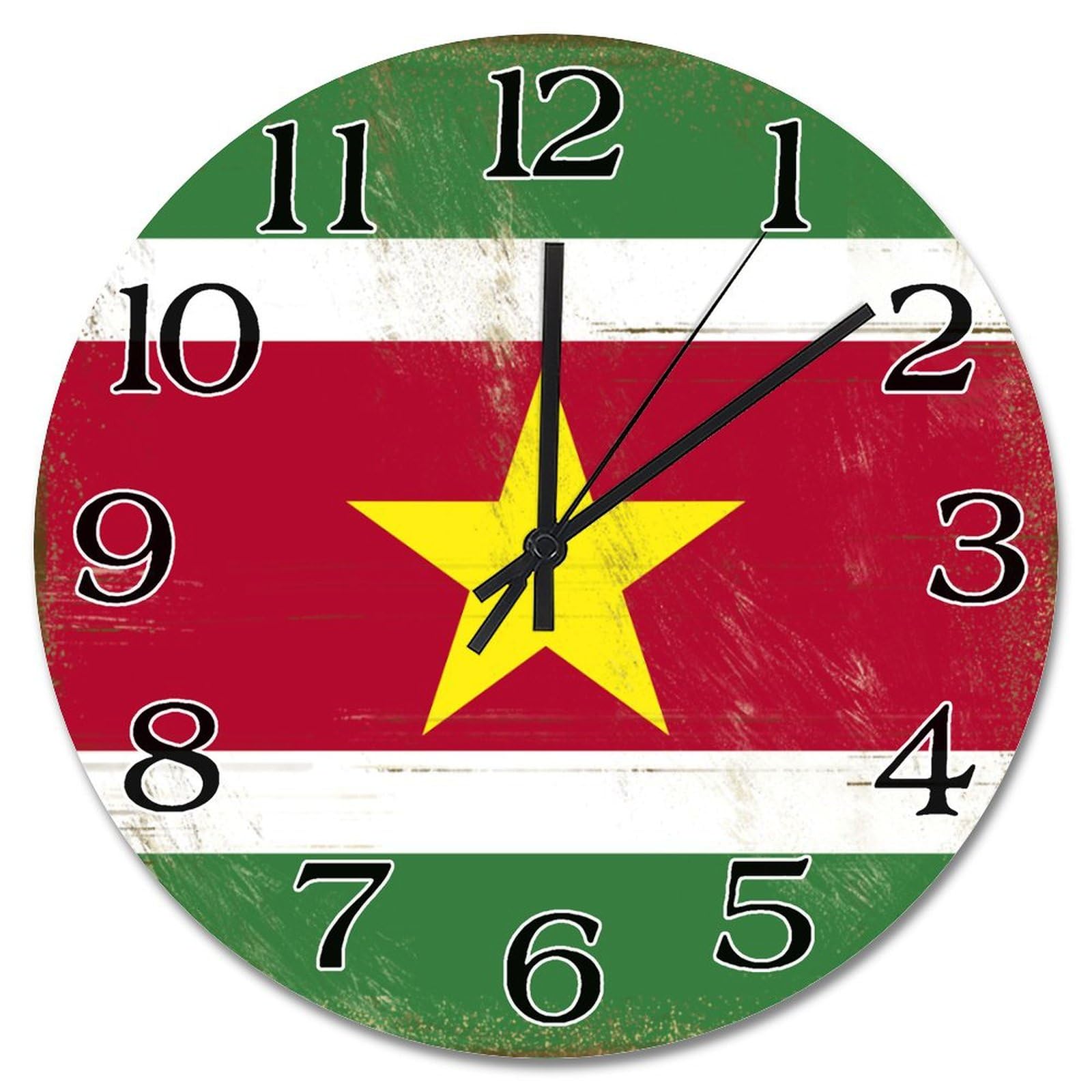 Horloge murale bois Suriname 25 cm idée cadeau maison rustique