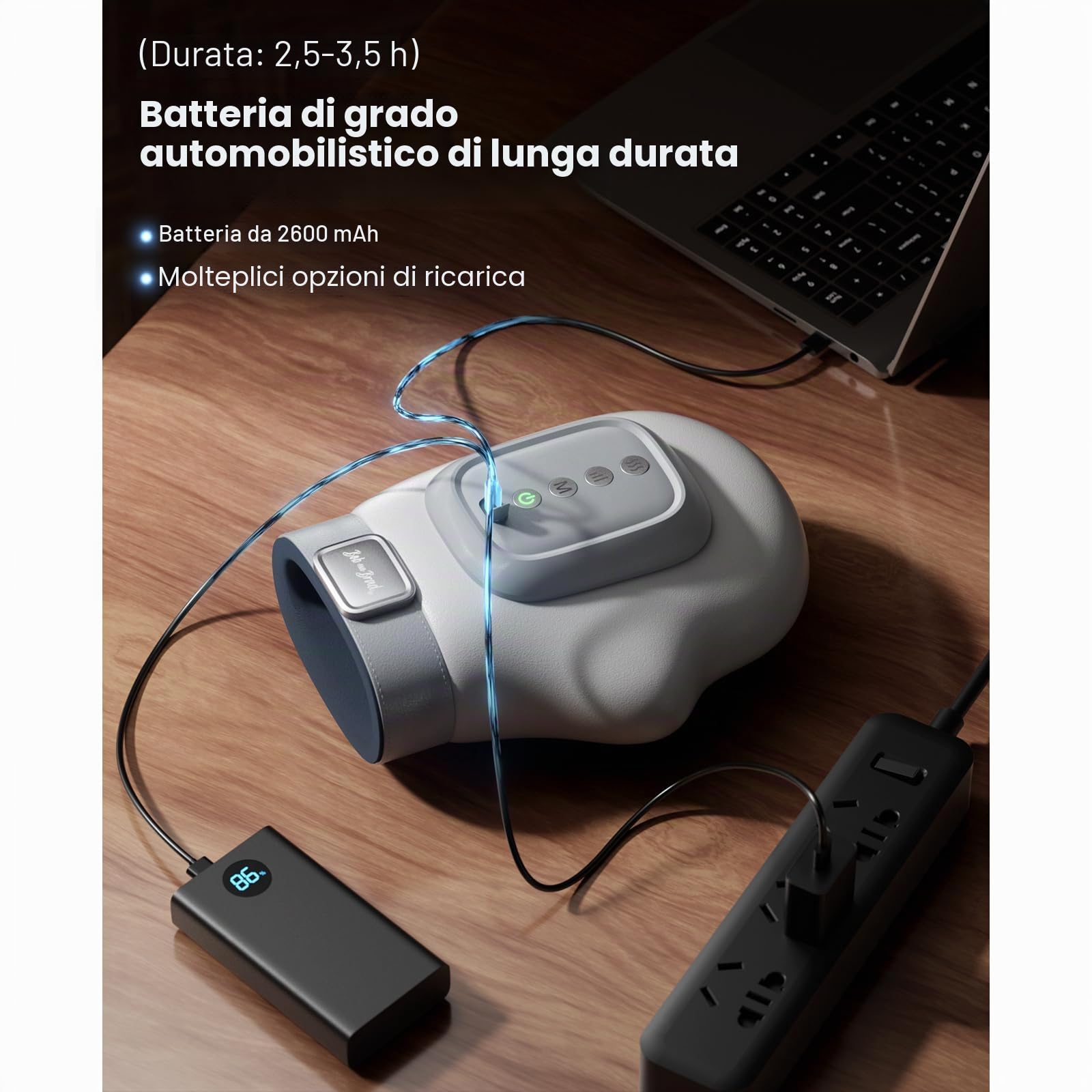 BOB AND BRAD Regalo Festa del Papà, Massaggiatore Mani Elettrico con Compressione, Massaggiatore Dita Senza Fili, 5 Intensità, Riscaldamento NTC, Relax Quotidiano, Idee Regalo Originali Uomo Mamma
