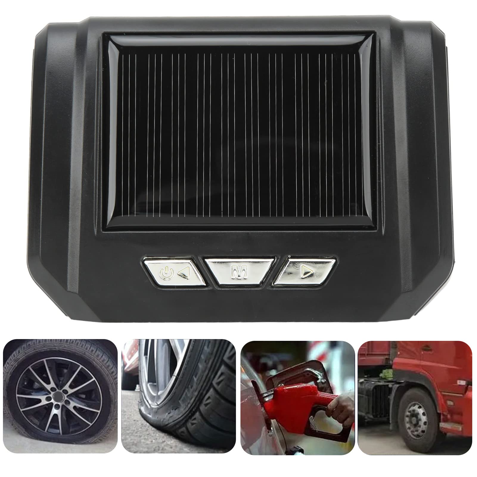 VOBOR Sistema di Monitoraggio della Pressione dei Pneumatici, Monitor TPMS Wireless Solare Impermeabile IP67 con 6 Sensori Esterni per Camper Leggeri