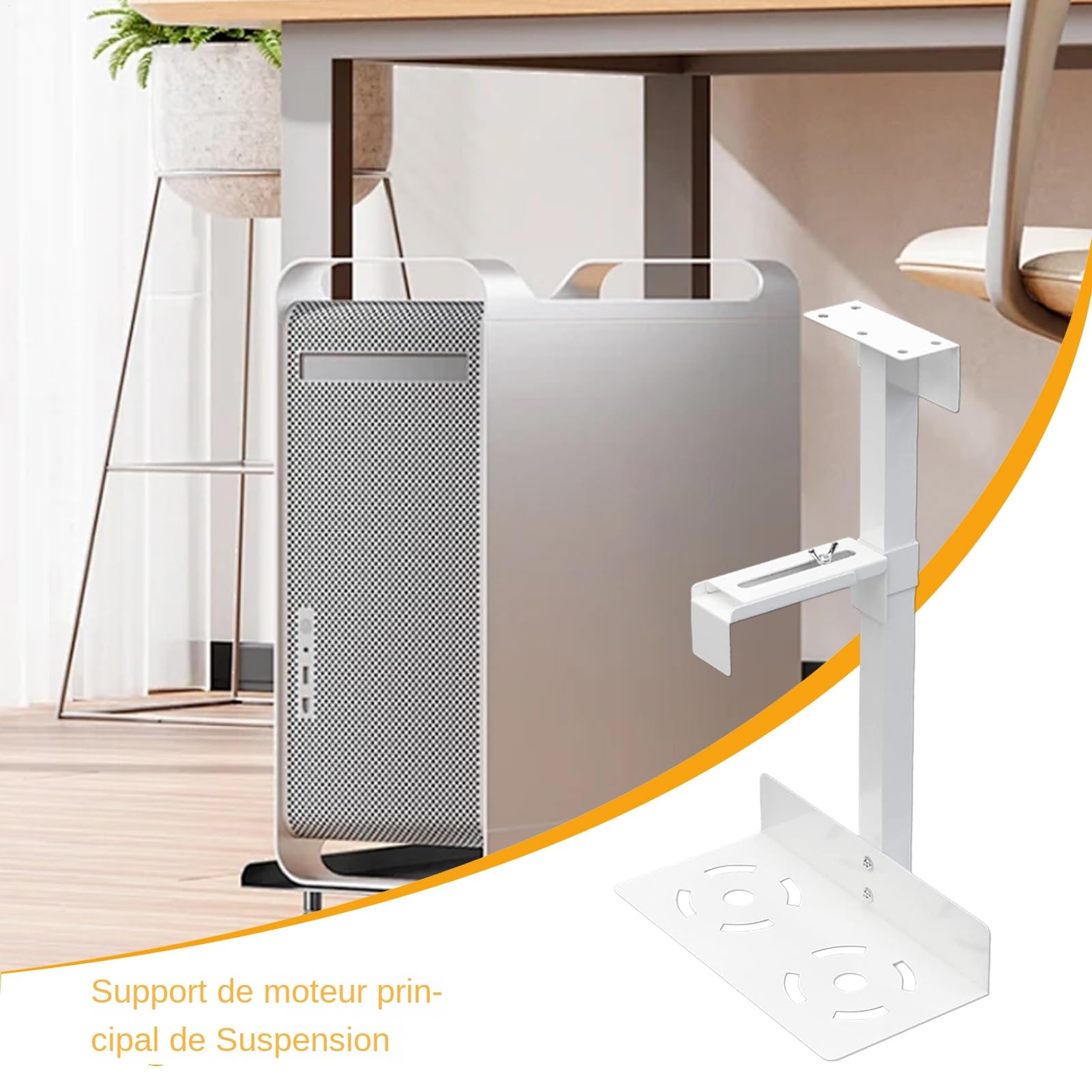 Monte Monte PC Monte en Pared - Procesador bajo Escritorio, Ordenador | Robusto | Ajustable a Altura Versátil, Ancho , Optimizador de Espacio Compacto para