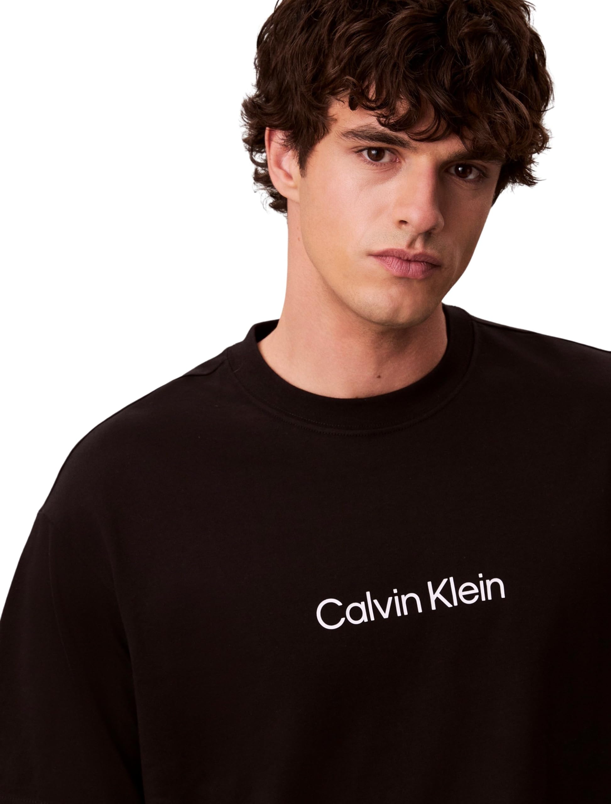 Calvin Klein SS Rlxd Standard Logo Crewnk tee Camisetas Hombre (Pack de 1)