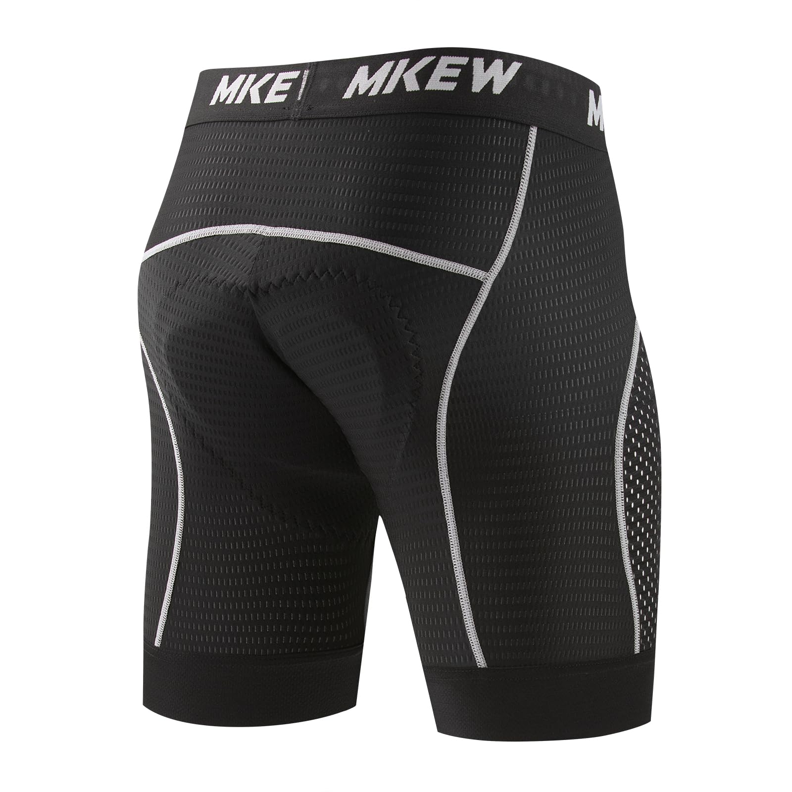 MKEW Men's High Density Sponge Padded Cycling Underwear Bike Shorts Underwear MTB Liner Road Biking Bicycle Clothes (US, Alpha (Alpha), XL, Regular, 1, Grey)