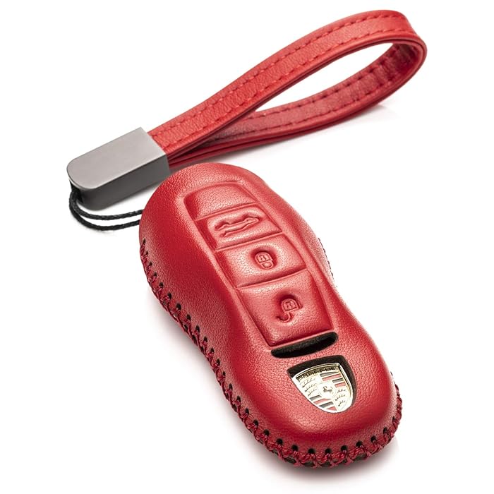 Buy Vitodeco Genuine Leather Smart Key Fob Case with Leather Key Strap