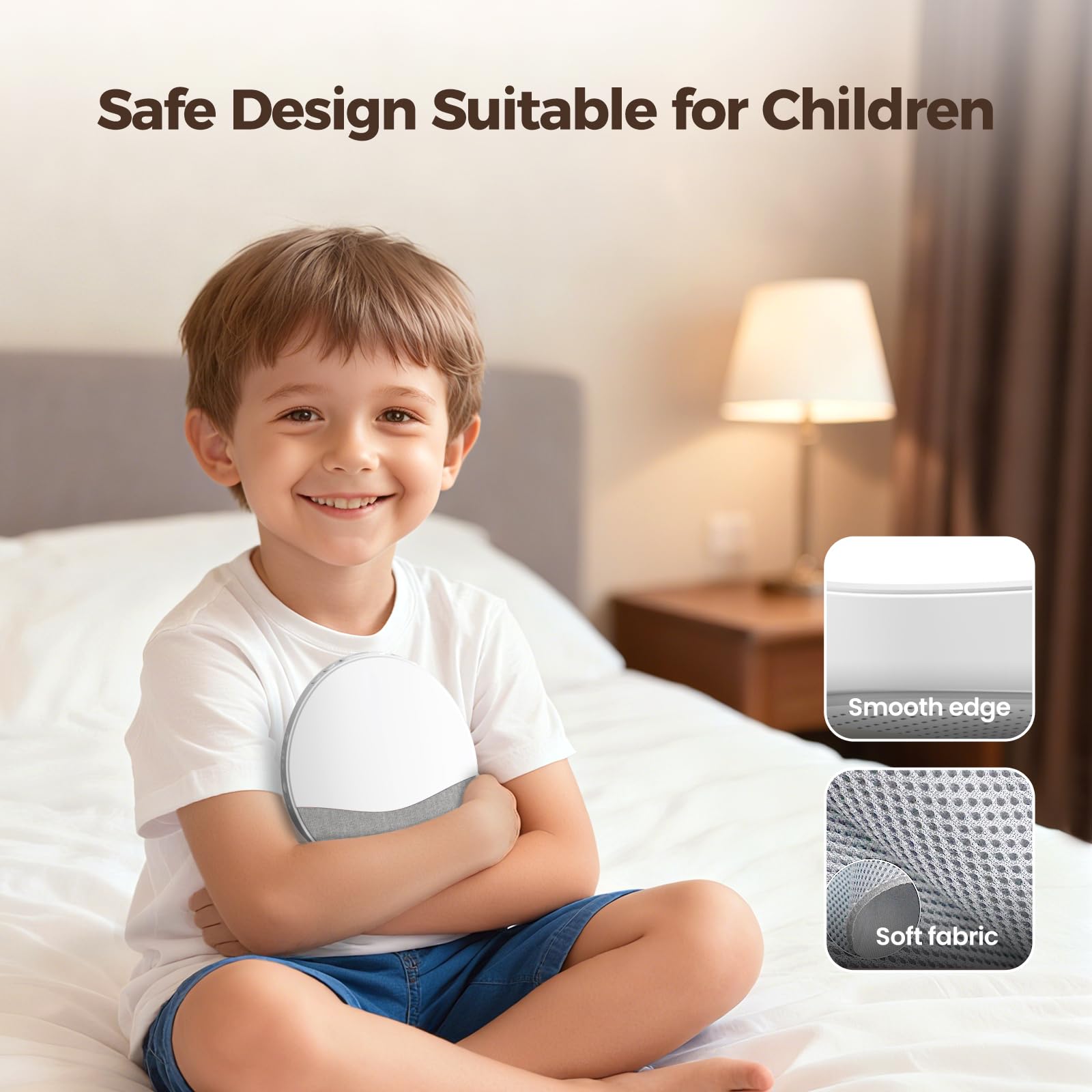 Welgo Ok to Wake - Reloj despertador para niños, entrenador de sueño con luz nocturna, máquina de sonido, pantalla de tela regulable, 21 melodías relajantes, temporizador de despertador, bloqueo