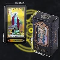 Vista 3 de Juego de cartas de tarot, 78 cartas de tarot para principiantes, tablero de cartas de tarot láser de superficie con libro de instrucciones en inglés