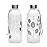 bzyoo 32oz 1 Liter Clear Water Bottle with Time Marker, Leaf Design, Durable Plastic, BPA-Free, Reusable with Measurement Markings for Fitness and Outdoor Activities (Color: Silver)