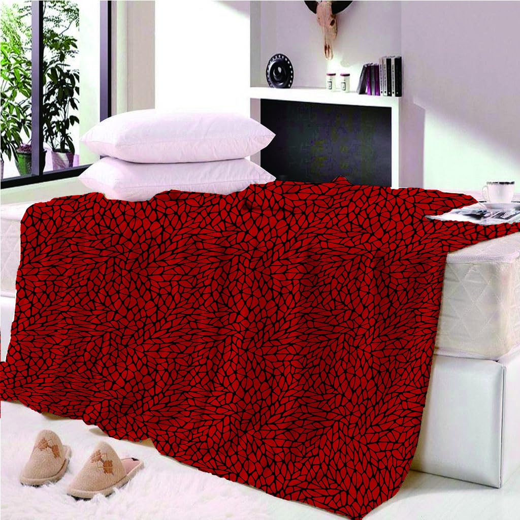 Mantas para Cama De Franela Invierno para Infantil Y Adulto 150X200Cm Manta Polar De Felpa De Microfibra Suave para Sofá, 3D Arte De Textura Roja Patrón, Cálida Y Transpirable