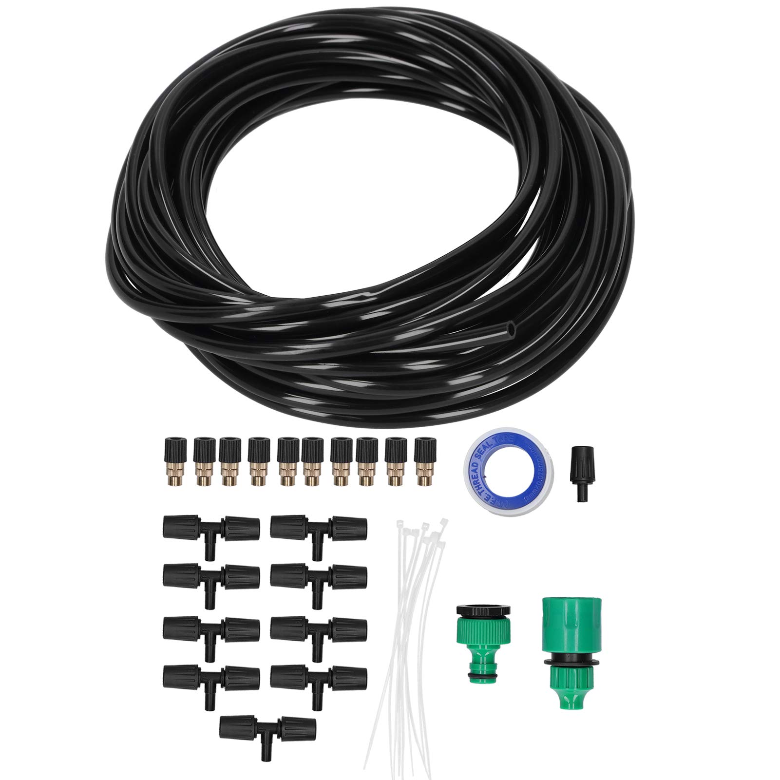 Irigation Kit, Garden Irrigation System Watering Atomizing Sprayer Kit 4/7 Tube 10m Garden Courtyard Watering Cooling Accessory