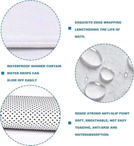 Miniatura 6 de Juego de 4 cortinas de ducha de Mario para baño, cubierta para tapa de inodoro y tapete de baño, alfombras antideslizantes, duraderas e
