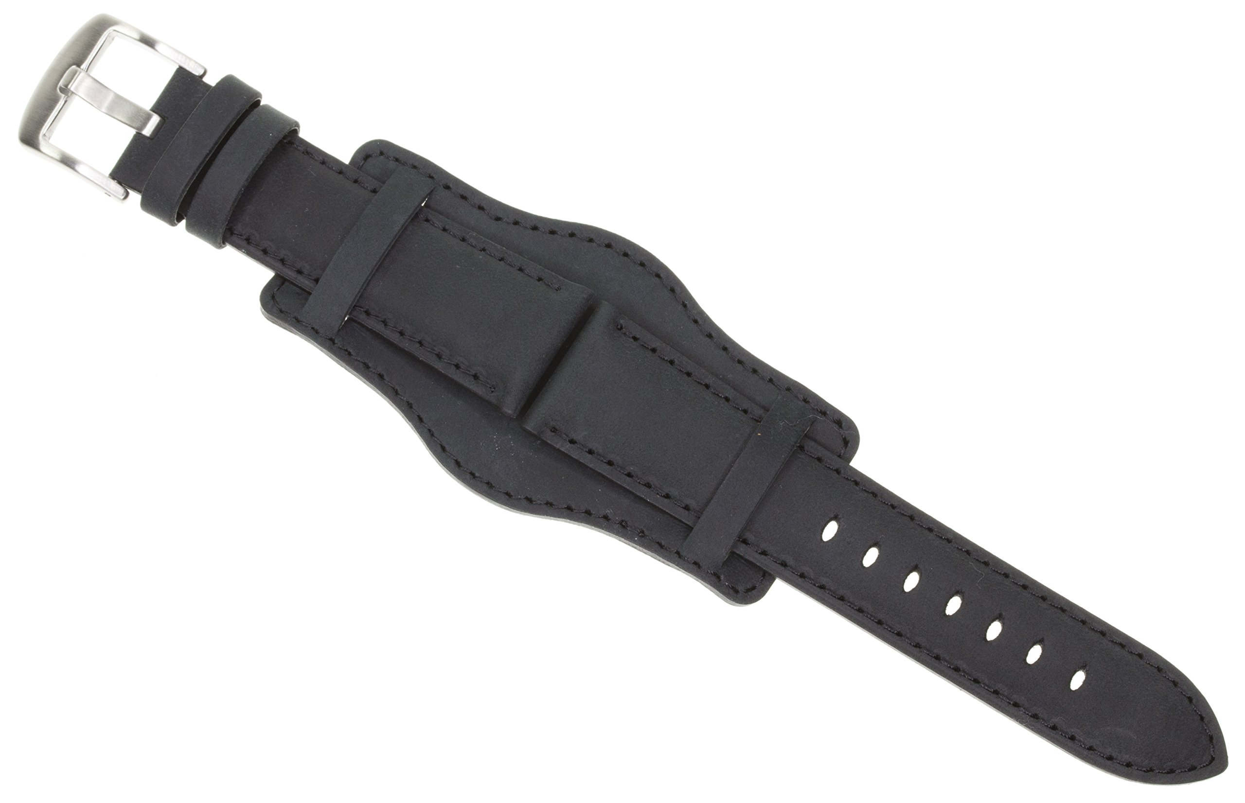 22 Geran ilitary Aviator Watch Strap Swiss Ary Brown Leather Cuff