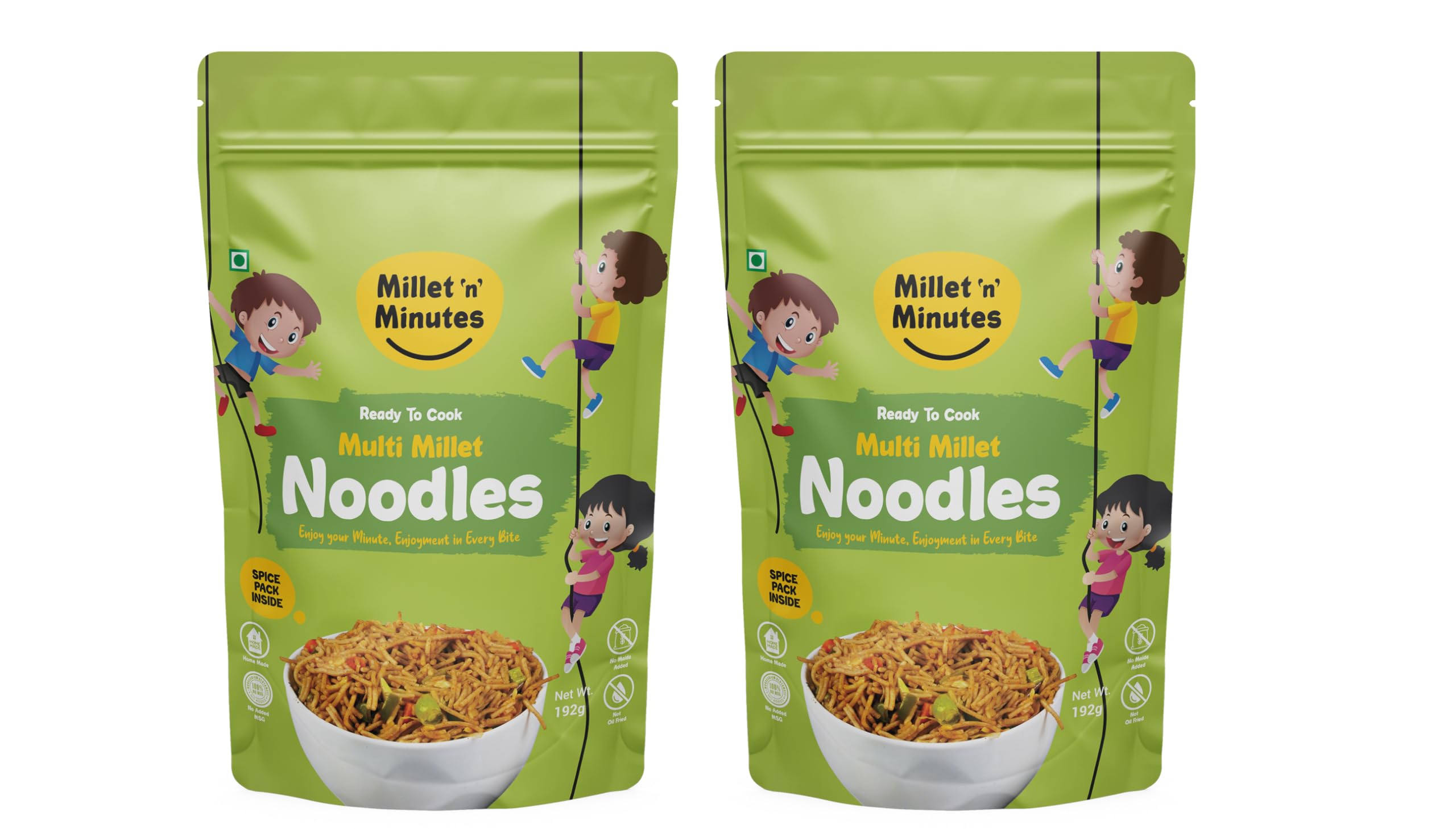 Multi Millet Noodles Combo | No Maida|No preservatives |Easy and quick to make |192G each | Pack of 2