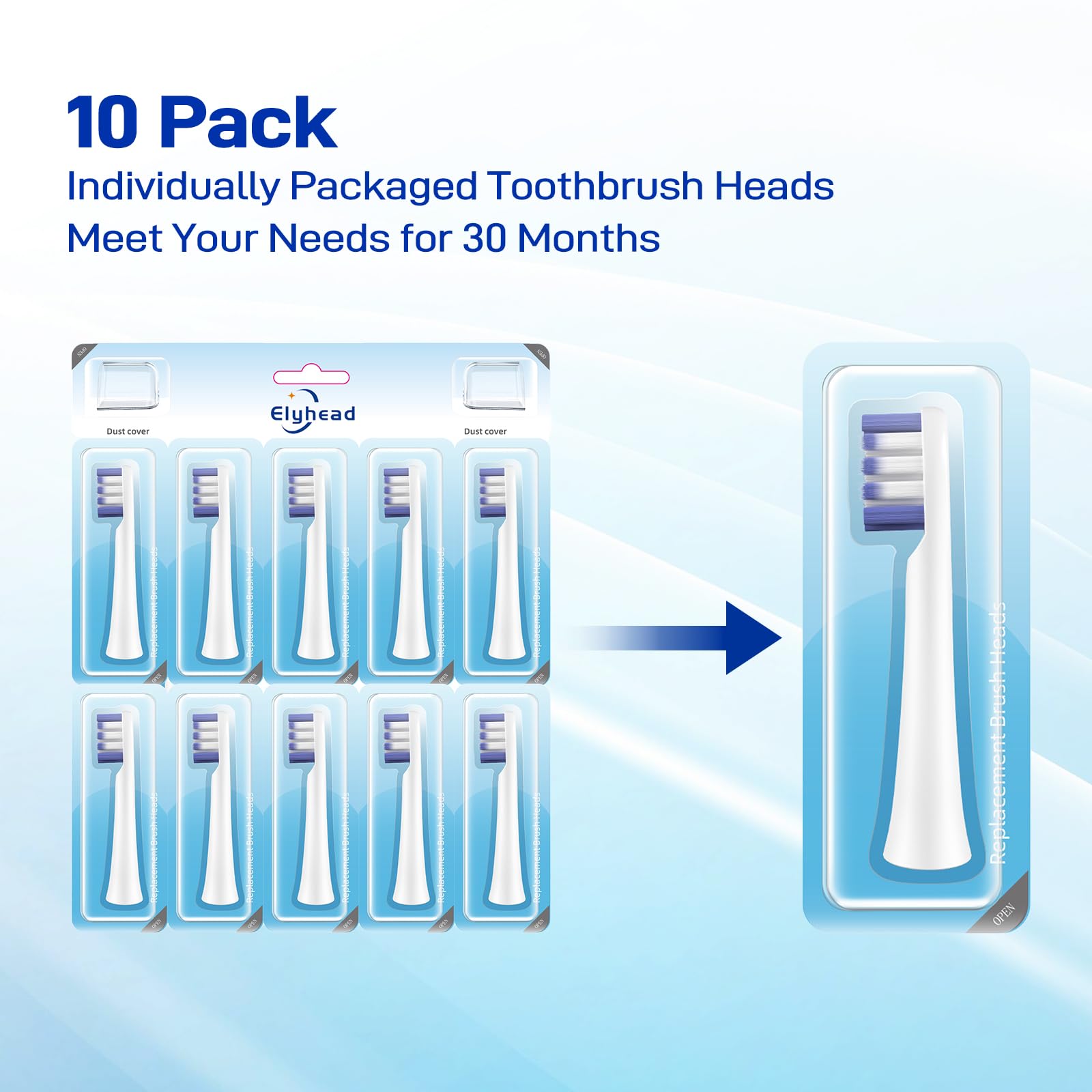 Cabezales de repuesto para cepillos de dientes compatibles con Colgate 360 Deep Clean, funciona con pilas, paquete de 10, color blanco