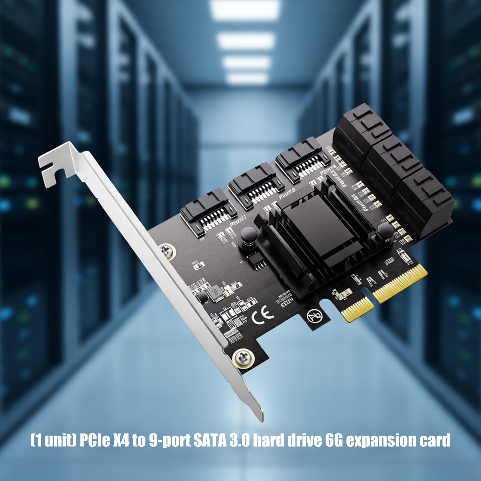 Scheda espansione PCIE da 4X a 9 Porte SATA3.0 con velocità 6 Gbps per trasferimento Dati Alte Prestazioni