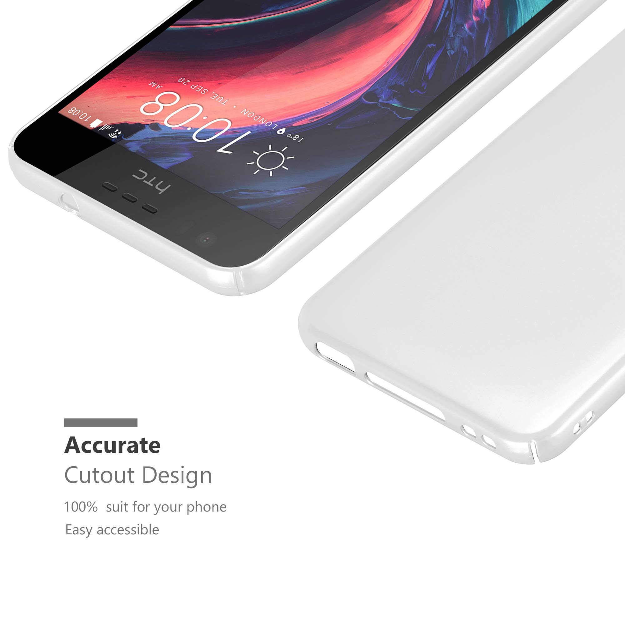 Cadorabo Custodia Rigida Per HTC Desire 12 Plus - Effetto Metallizzato Argento - Cover Sottile Antiurto - 3