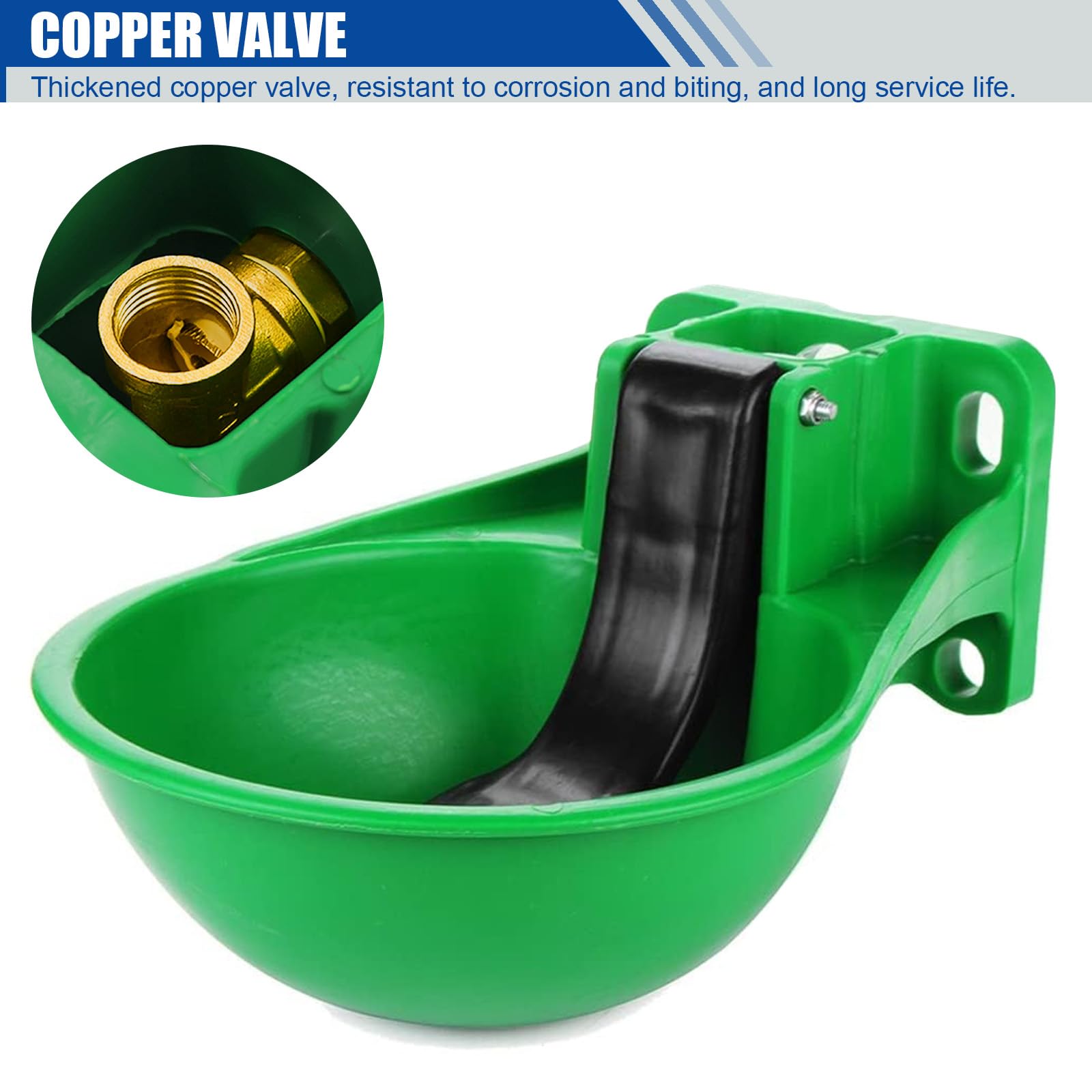 Abreuvoir Chevaux, Abreuvoir Automatique avec Languette à Pression + vis Raccordement Adaptateur, Distribution Automatique d'eau, Abreuvoir pour Bovins, ânes et Chevaux, Vert