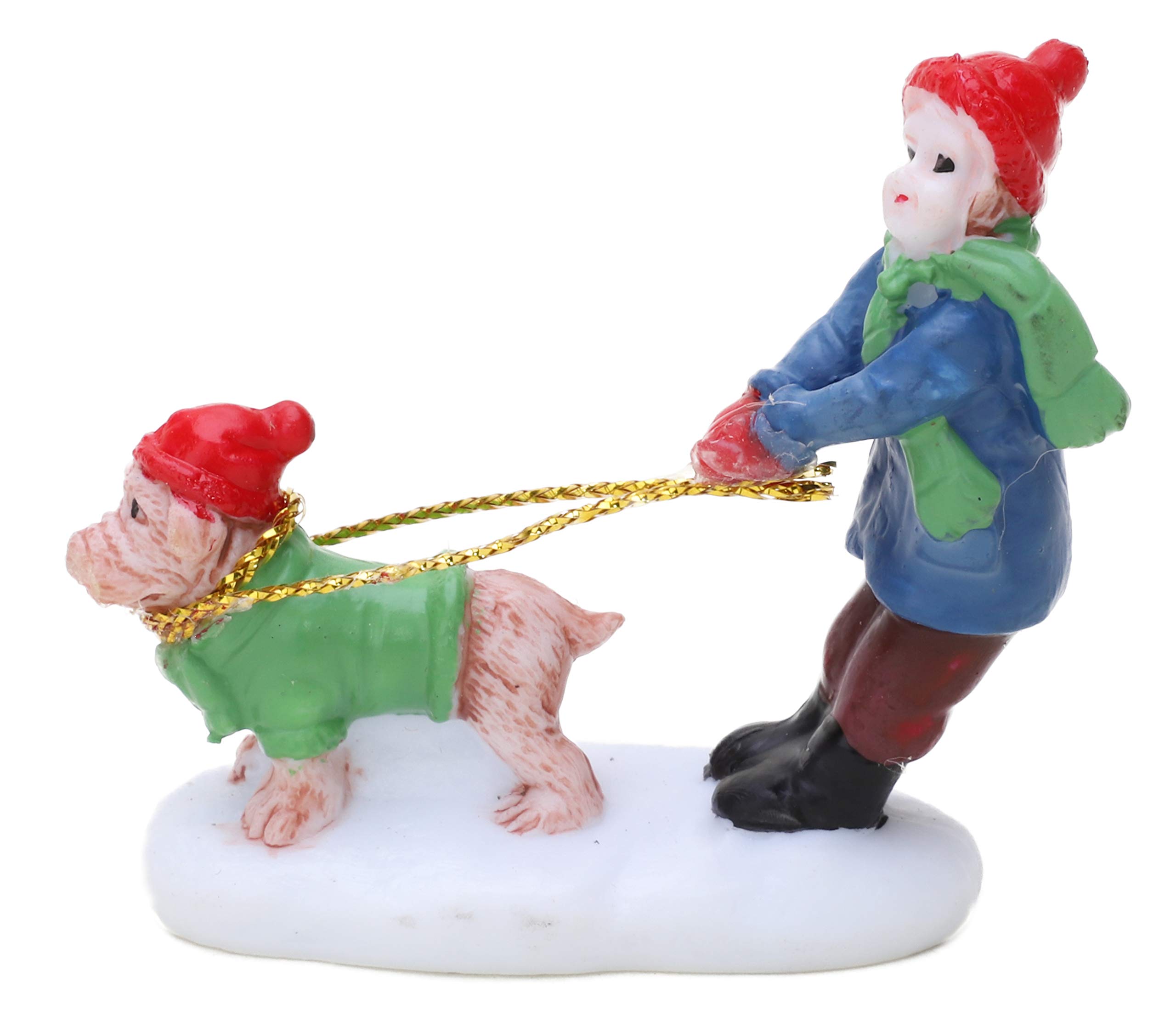 Toyland Child Dog Walker Toyland® Mini Resin Christmas Collectible Ornament - Village Scene Accessories - Xmas Figures ( 1.5 X 2.5 Inch)