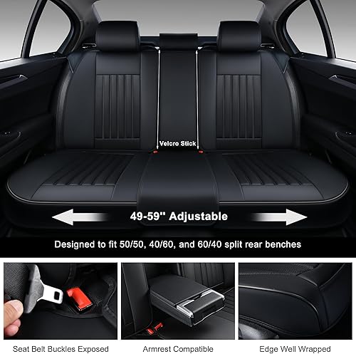 Miniatura 5 de BWTJF Fundas de asiento de coche rosadas, juego completo de fundas de asiento para automóviles con almohada para la cabeza, protectores de asiento
