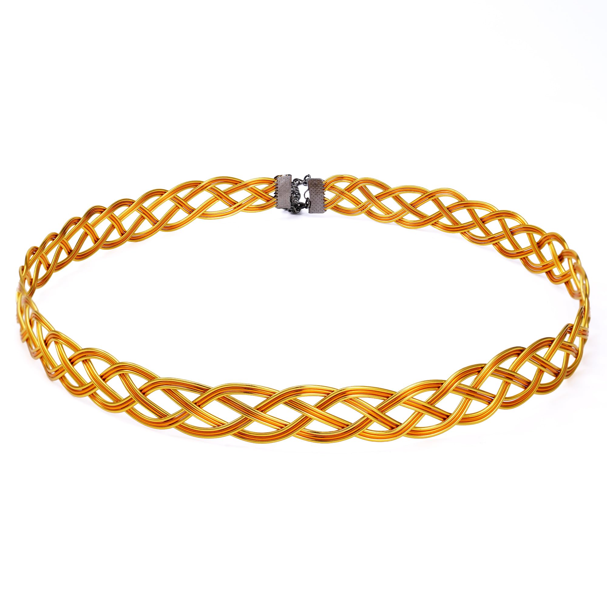 PartyforU Gold Viking Celtic Crown - Vintage Braided Circlet for Adult Medieval Cosplay Renaissance Accessories