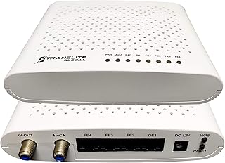 Translite MoCA 2.5 Network Adapter with bult-in WiFi | Wireless Ethernet Over Coaxial Adapter with 4 Ethernet Ports | 1x GE + 3X FE Ethernet Ports | Dual Band Wi-Fi | Model: TL-MC84-W