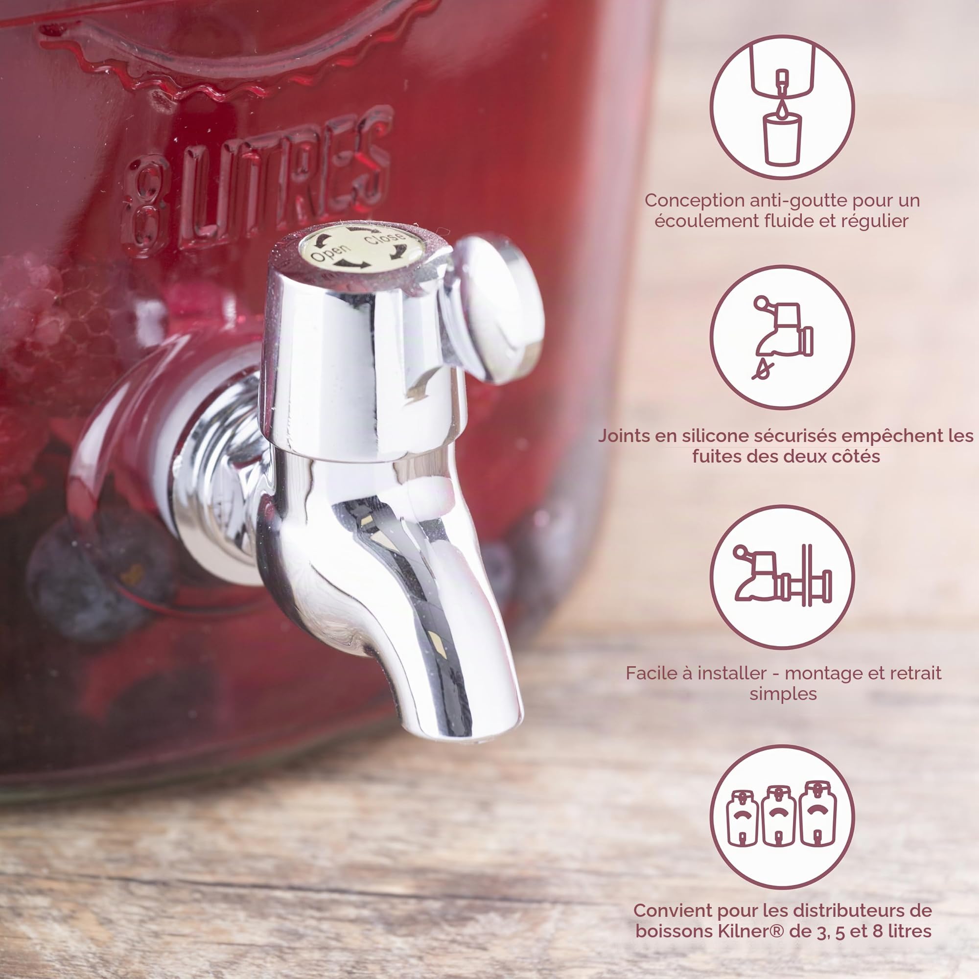 Kilner Robinet de Remplacement pour Distributeur de Boissons Acier