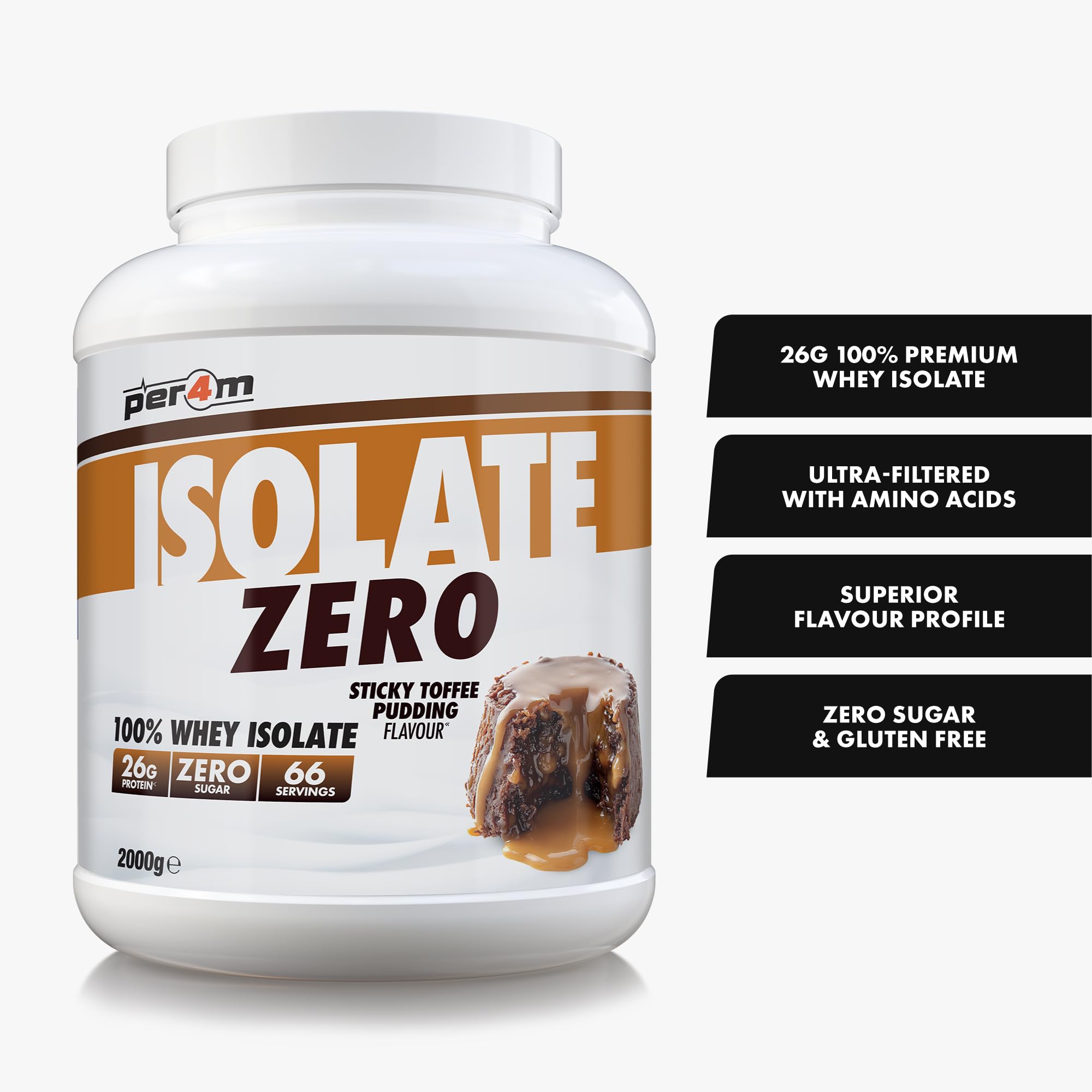 Per4m Whey Isolate Zero (2000g) Sticky Toffee Pudding