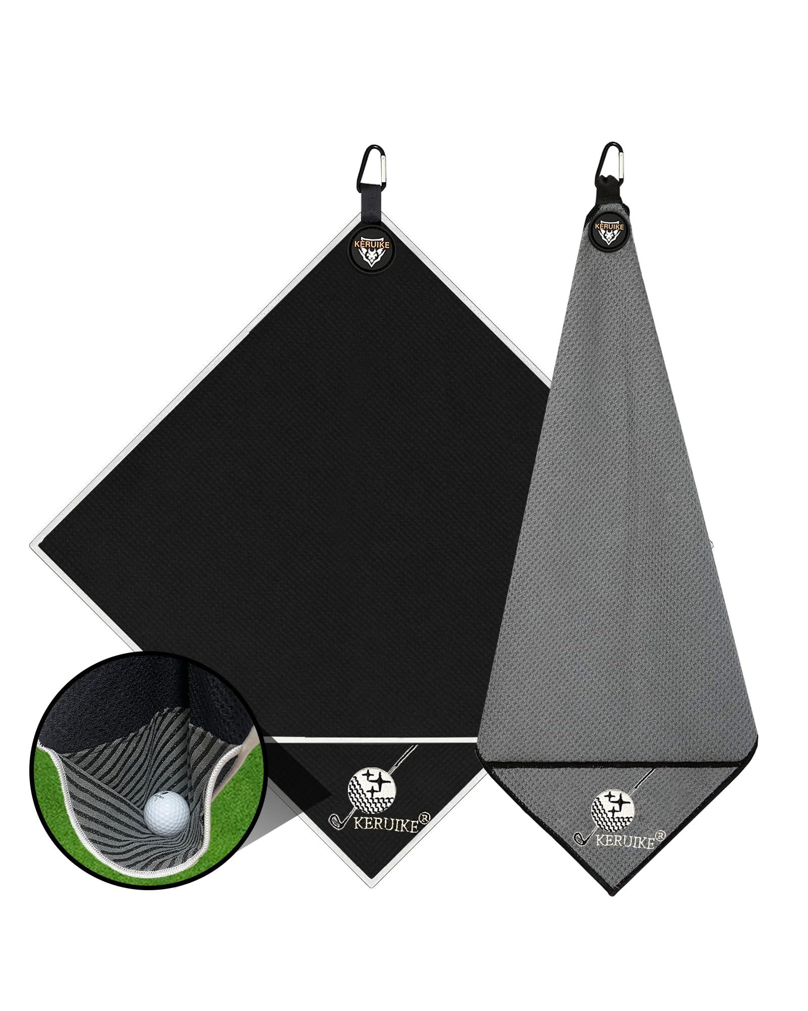 Magnetic Golf Towel 2 Pack 20x20 Clip