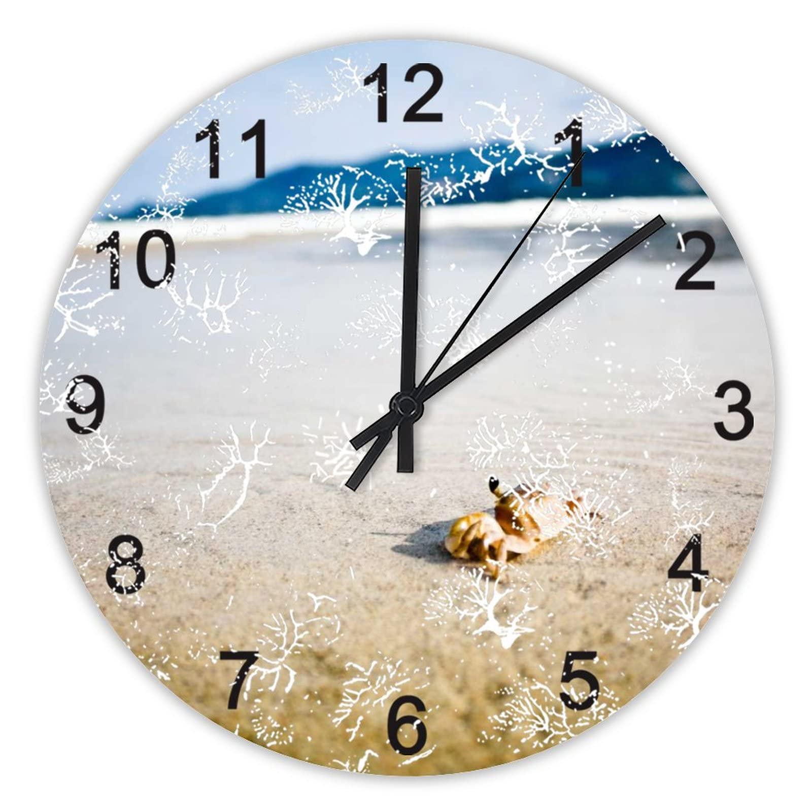 Horloge murale decoration maison 40 cm motif crabe plage cadeau original