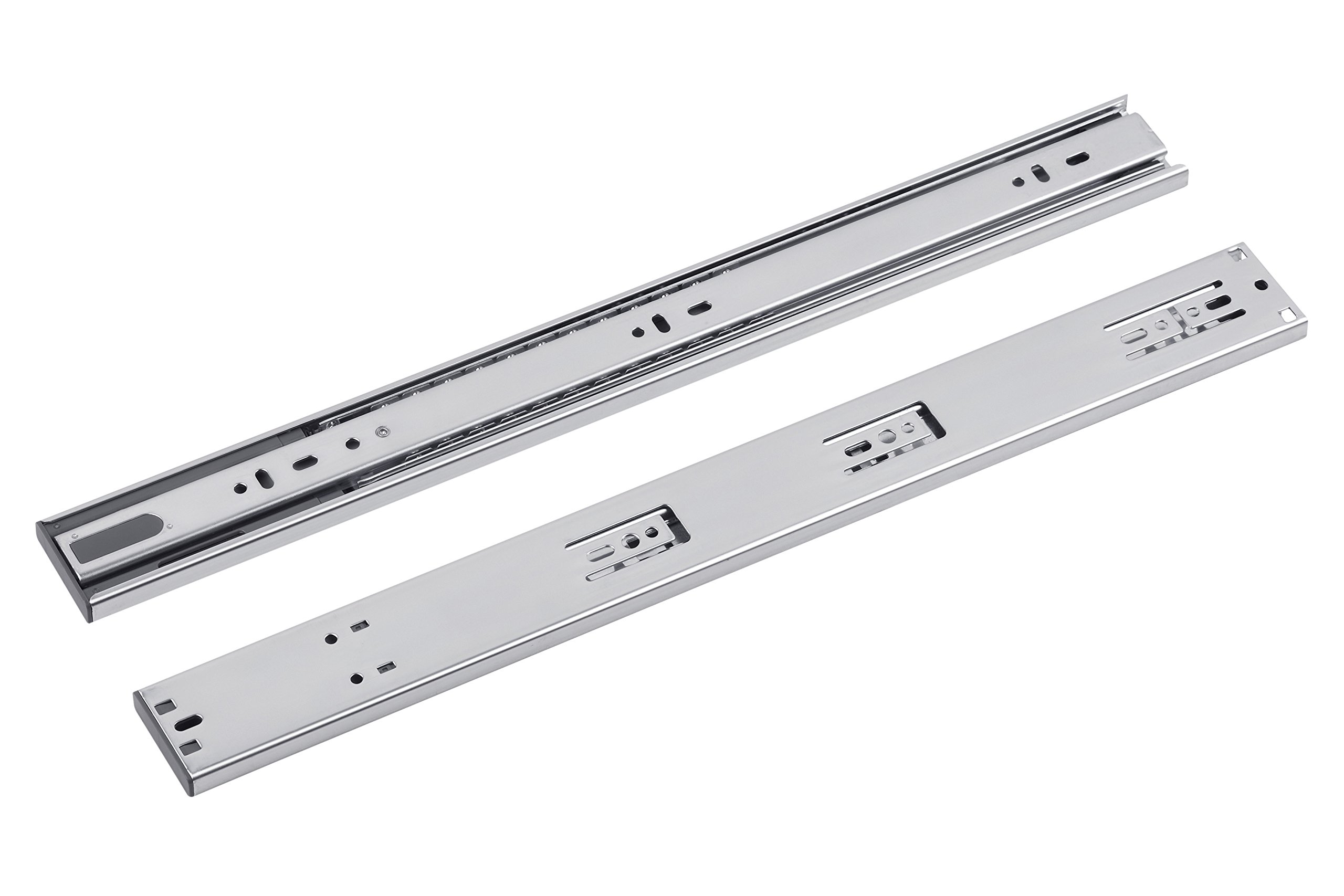Guía Para Cajones Meister - Profundidad 500 Mm | Corredera De Rodamiento, Color Blanco | Material Acero Para Muebles Y Armarios