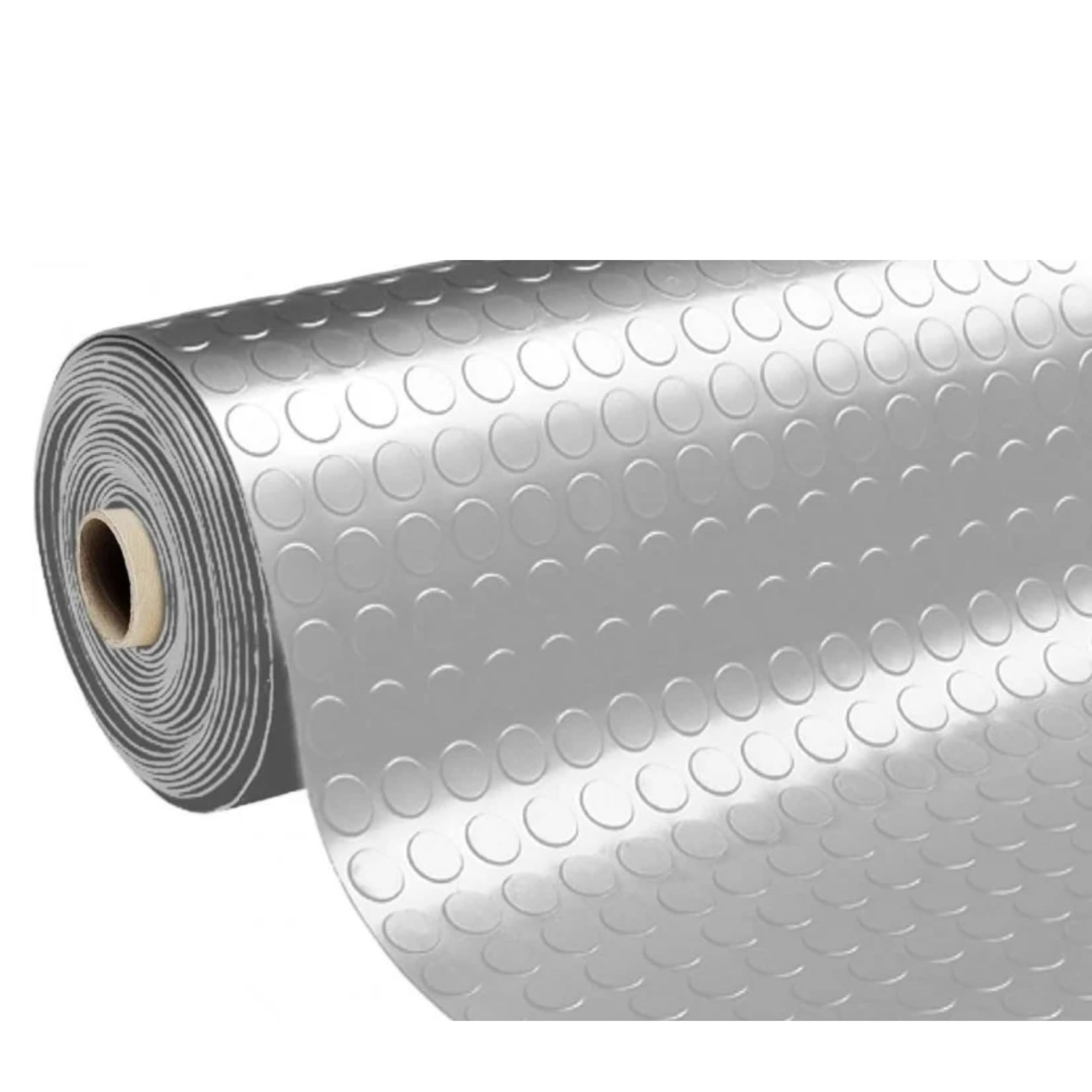 Tappeto Gomma Bullonato Antiscivolo Grigio 100/200 cm Copri Pavimento Gommato Impermeabile Ideale per Garage,Bancone,Palestra,Pavimenti,Pedana Spessore 1 mm (1x15 Metri)