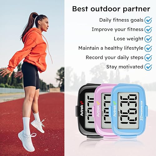 Miniatura 7 de AVTREK 3D Step Counter Clip On with LED Backlight Pocket Pedometer for Walking Outdoor Activities Fitness Tracker Without Smartphone