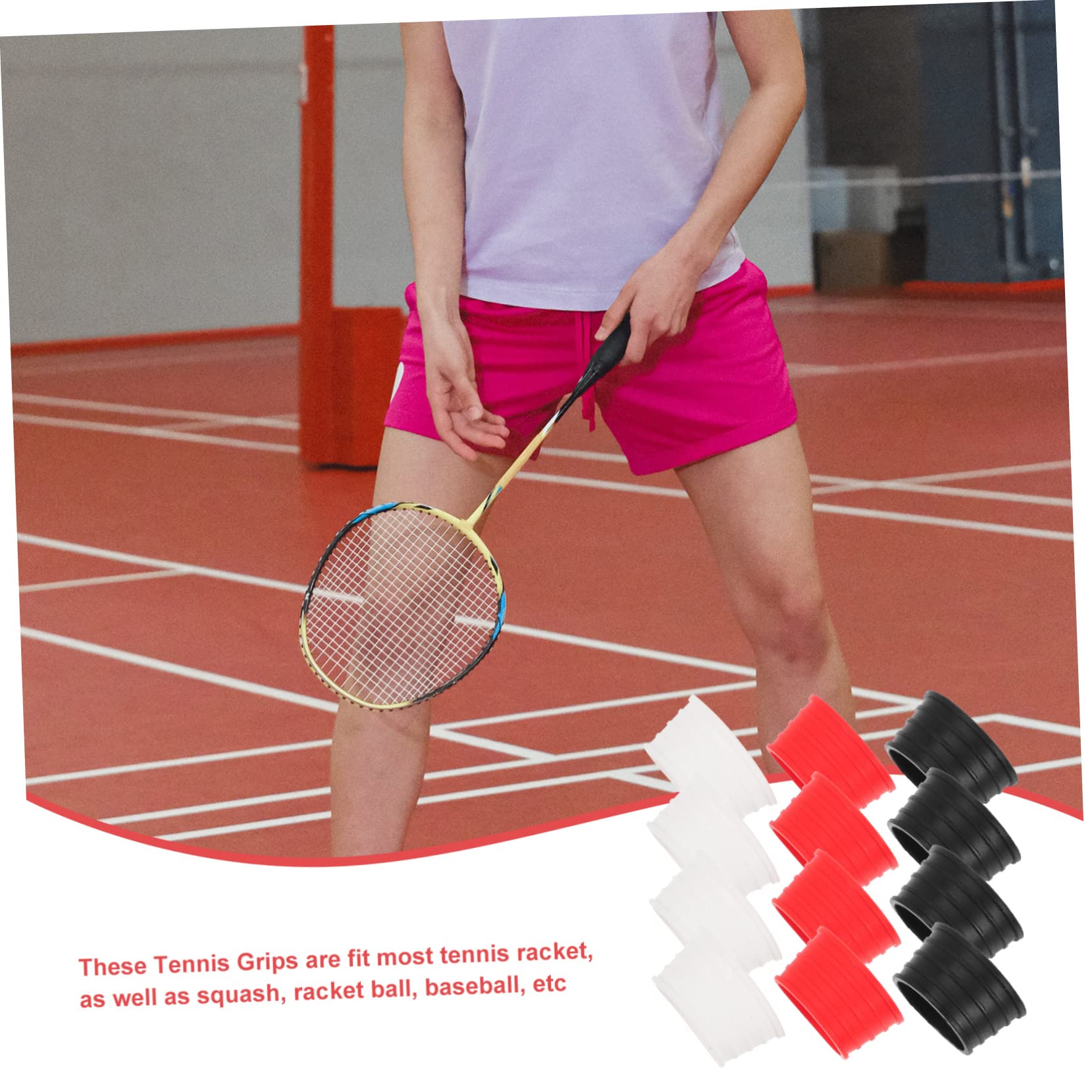 ibasenice Agarres De De Tenis Y Bádminton De Anillos De Reemplazables Antideslizantes Y Resistentes para El Y Protección De Rackets
