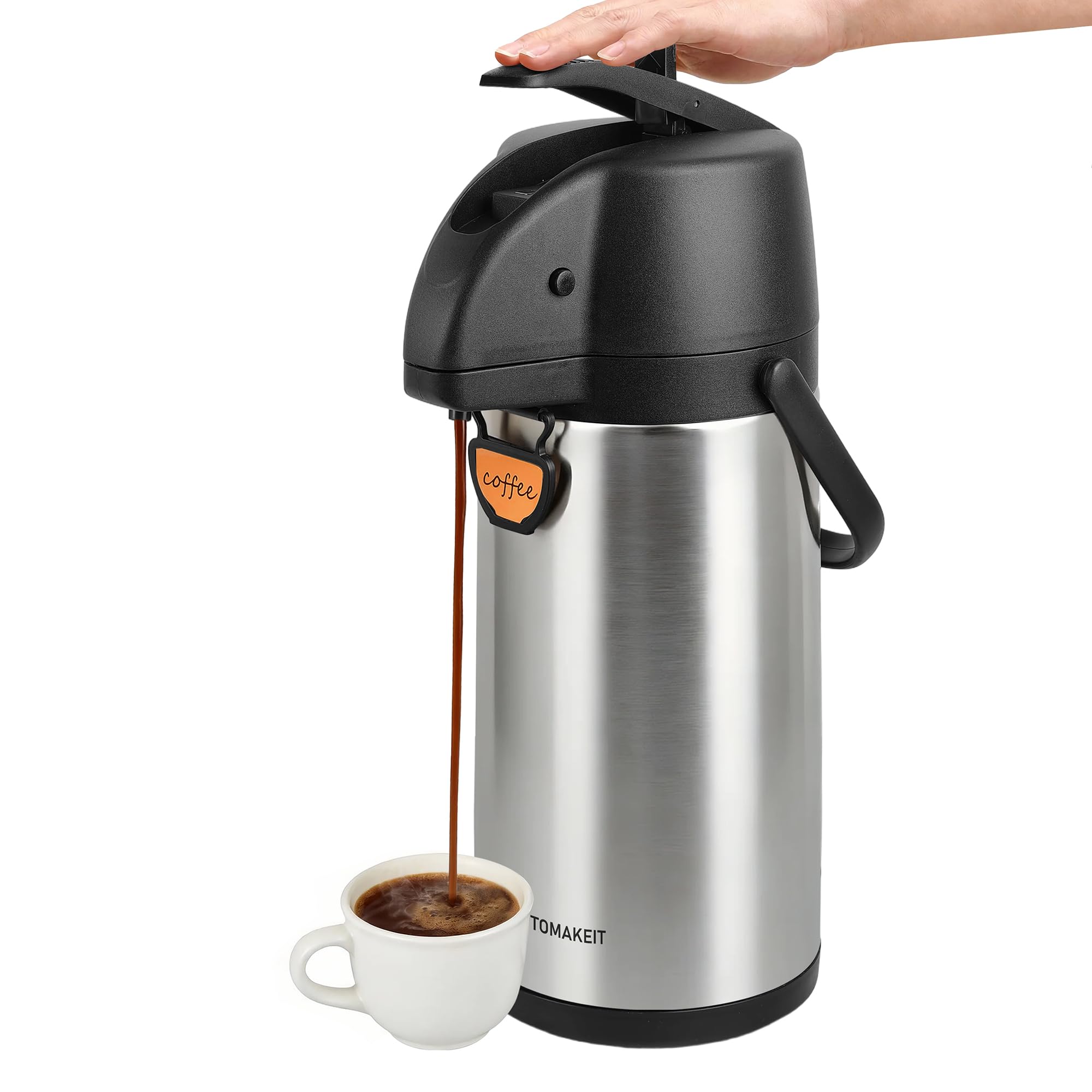Airpot Coffee Dispenser Thermal with Pump,3L/102 Oz Insulated Stainless Steel Large Airpot Coffee Carafe Lever Action for Hot/Cold Water,Thermal Carafe for Hot Cocoa for Parties