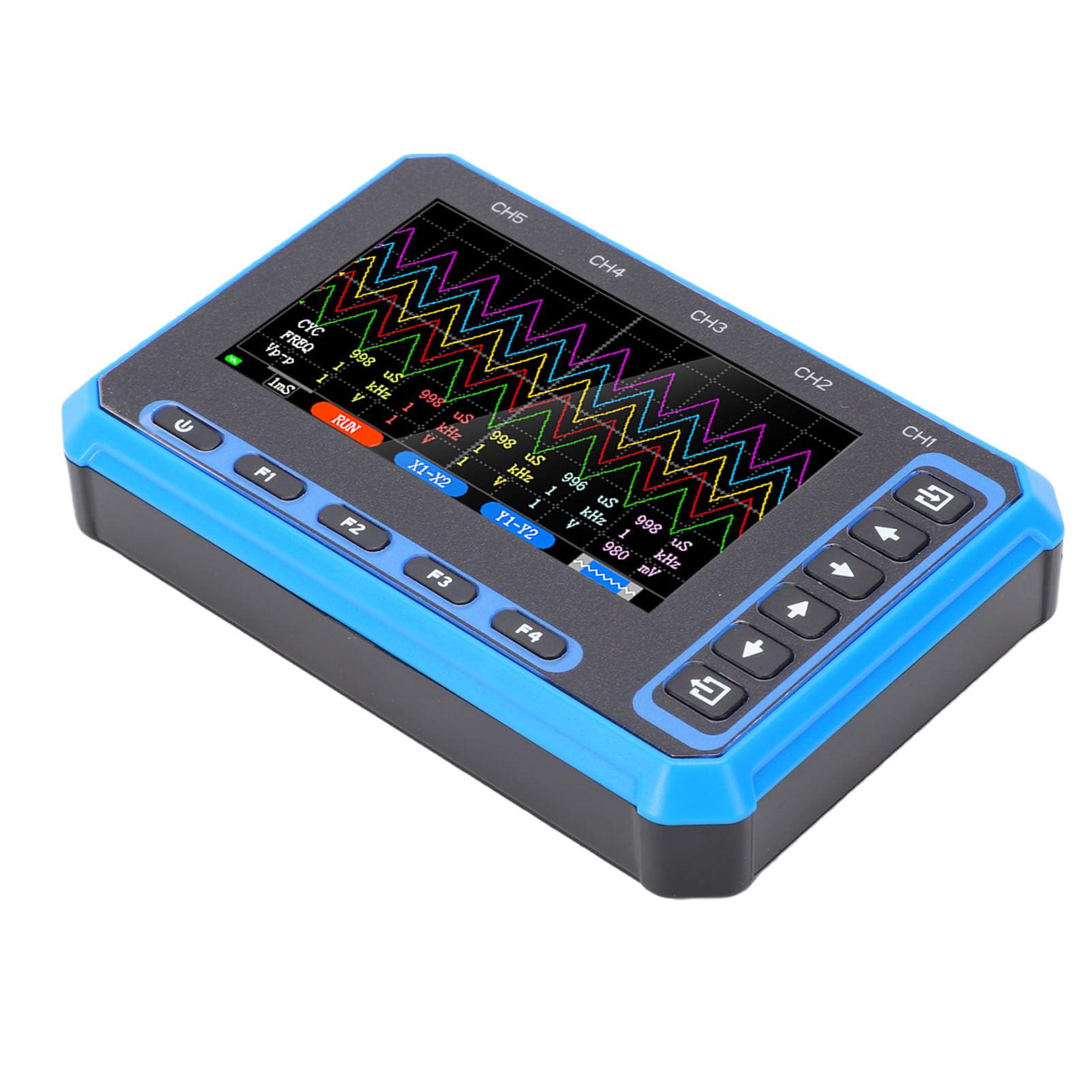 Osciloscopio Portátil de 5 Canales, Ancho de Banda de 1MHz con Pantalla de 4,3 Pulgadas, Analizador de Forma de Onda Preciso para Varios Proyectos